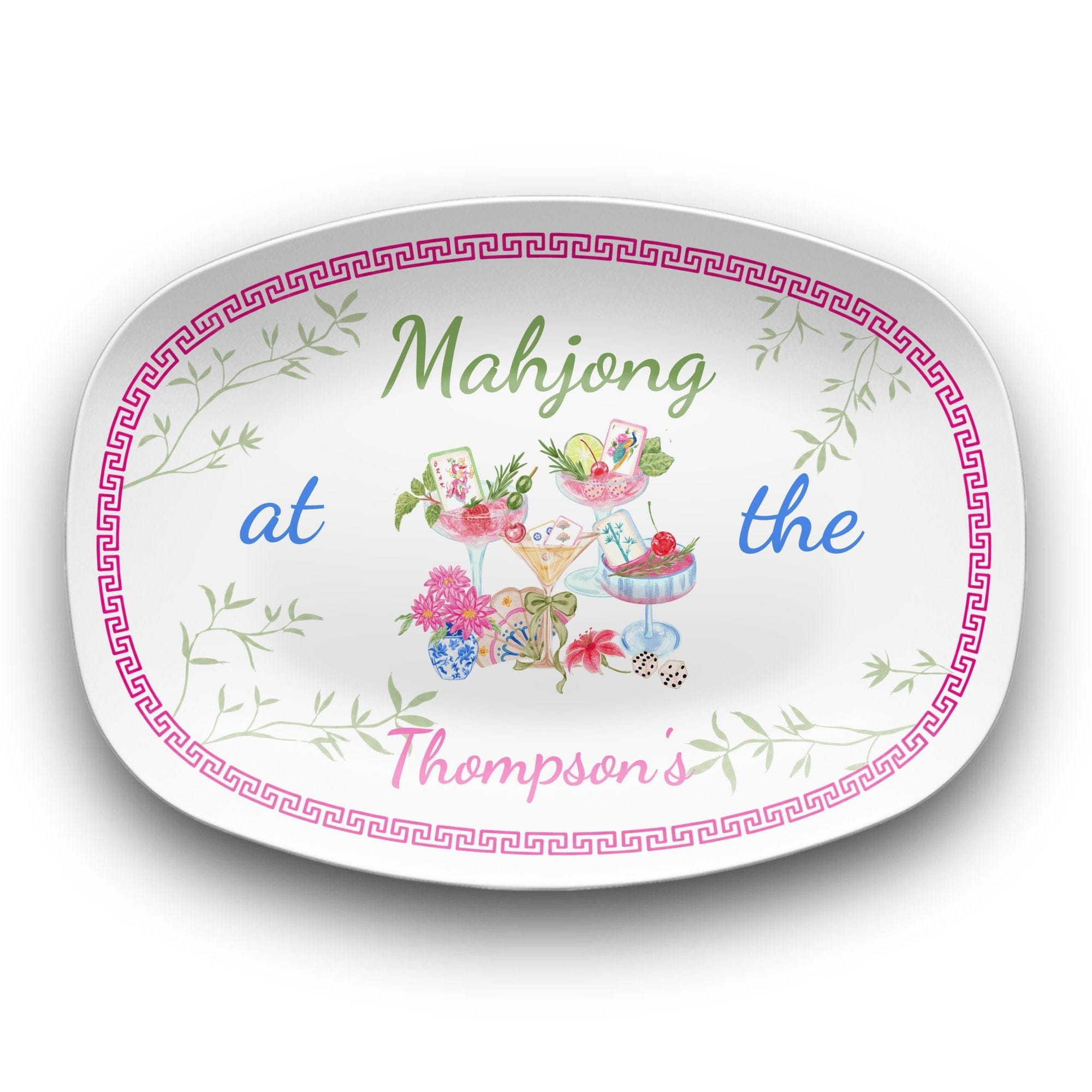 Personalized Mahjong Family Game Platter by Lil Plate Shop