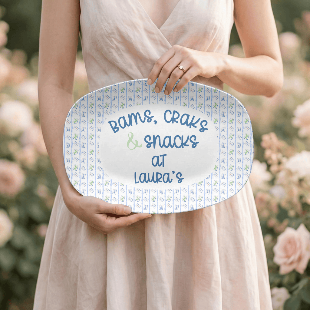 Personalized Mahjong Snack Platter by Lil Plate Shop
