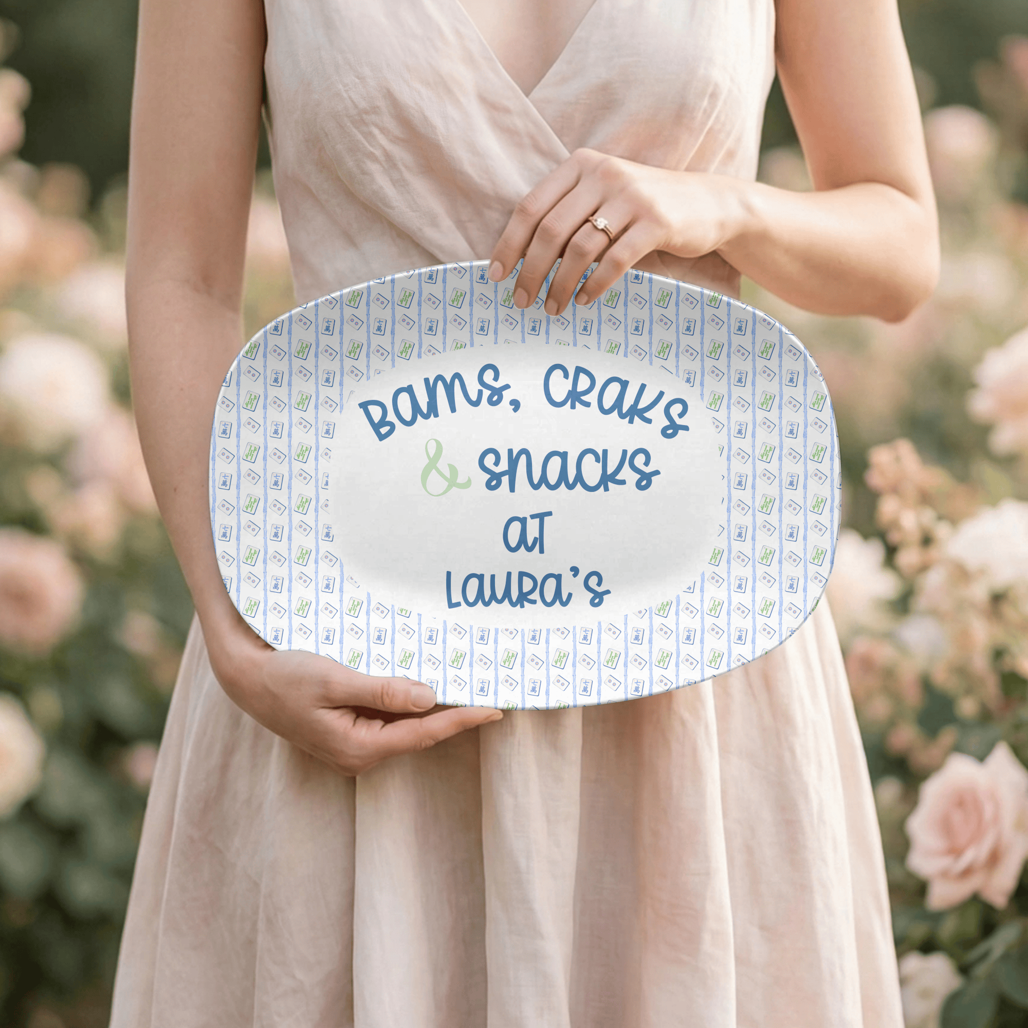Personalized Mahjong Snack Platter by Lil Plate Shop
