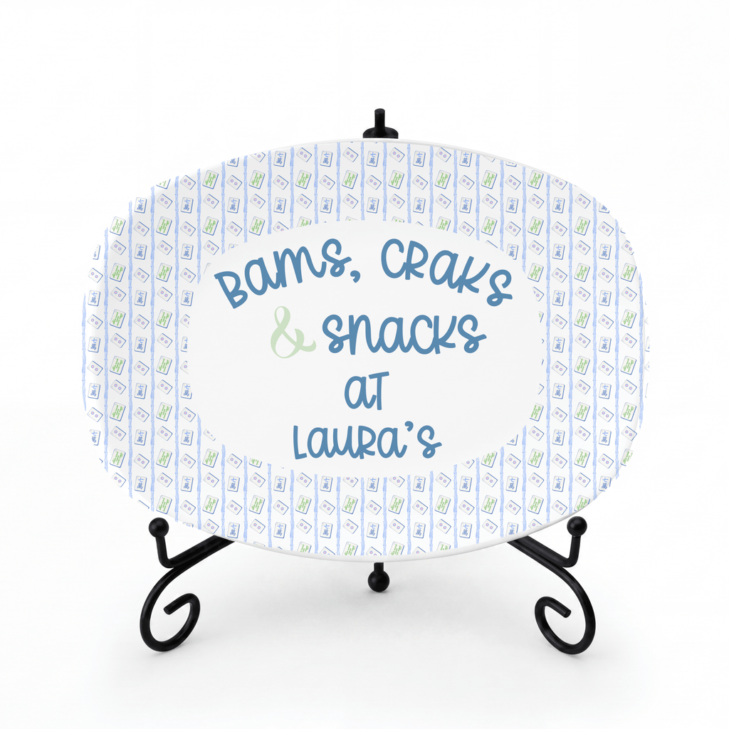Personalized Mahjong Snack Platter Platter + Stand + Gift Box by Lil Plate Shop