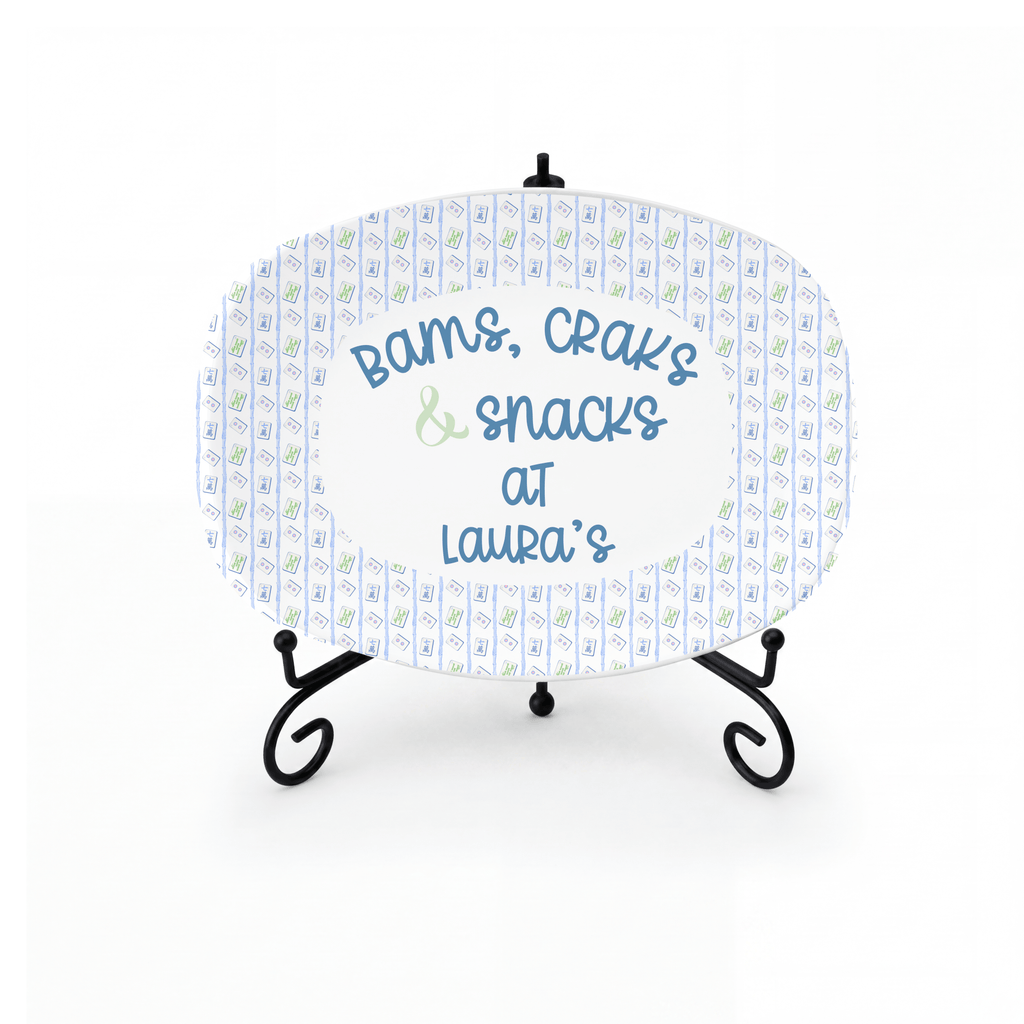 Personalized Mahjong Snack Platter Platter With Stand by Lil Plate Shop
