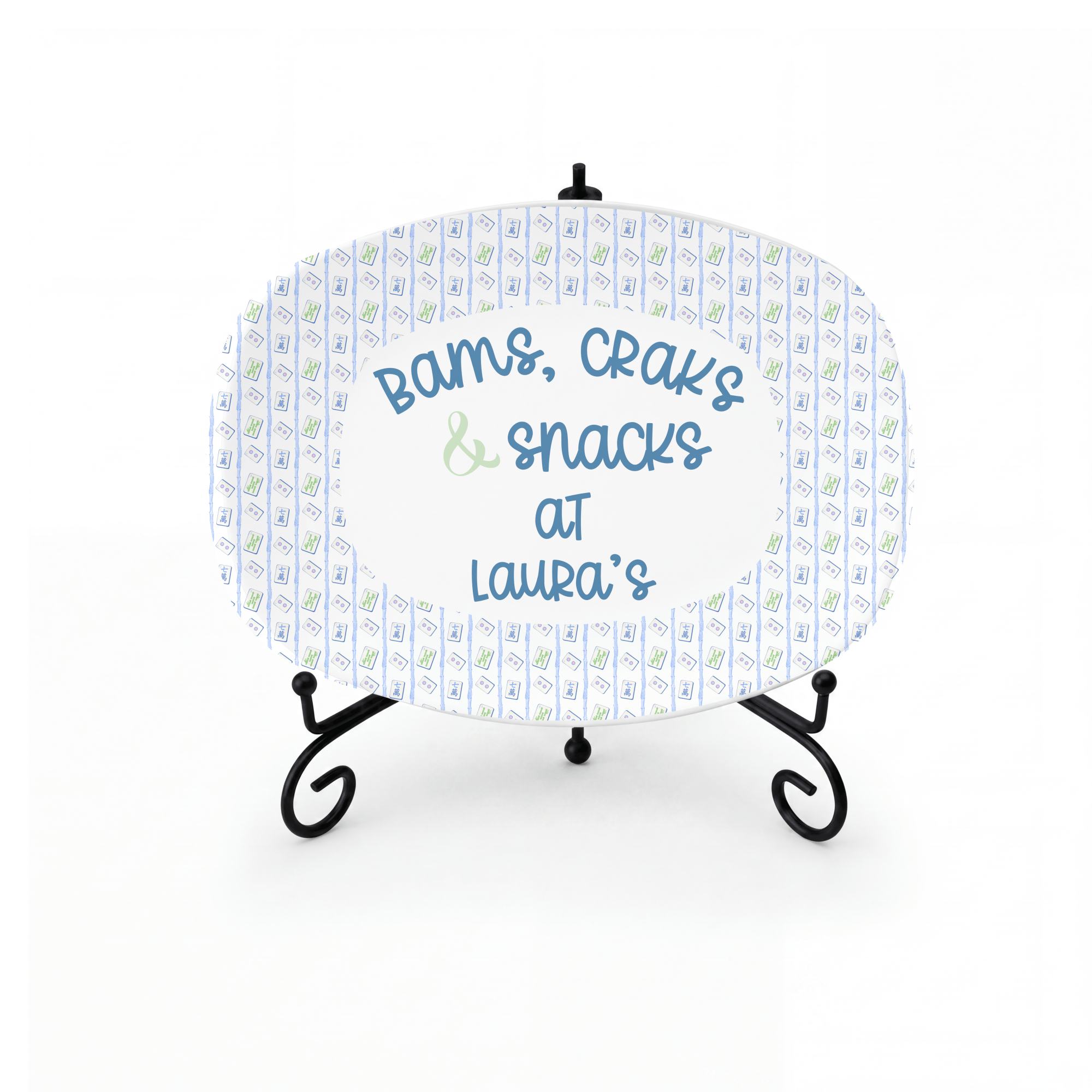 Personalized Mahjong Snack Platter Platter With Stand by Lil Plate Shop