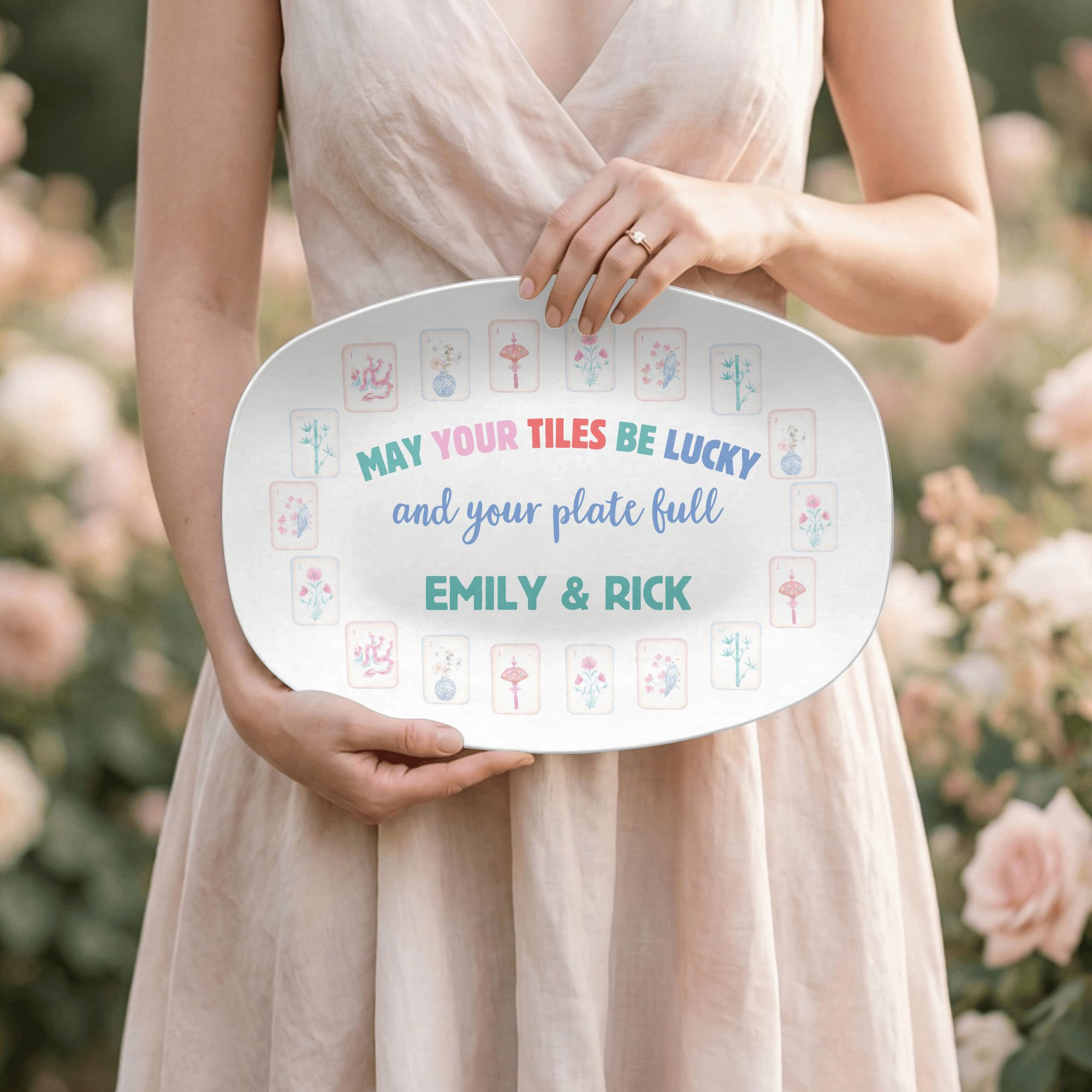 Personalized May Your Tiles Platter by Lil Plate Shop