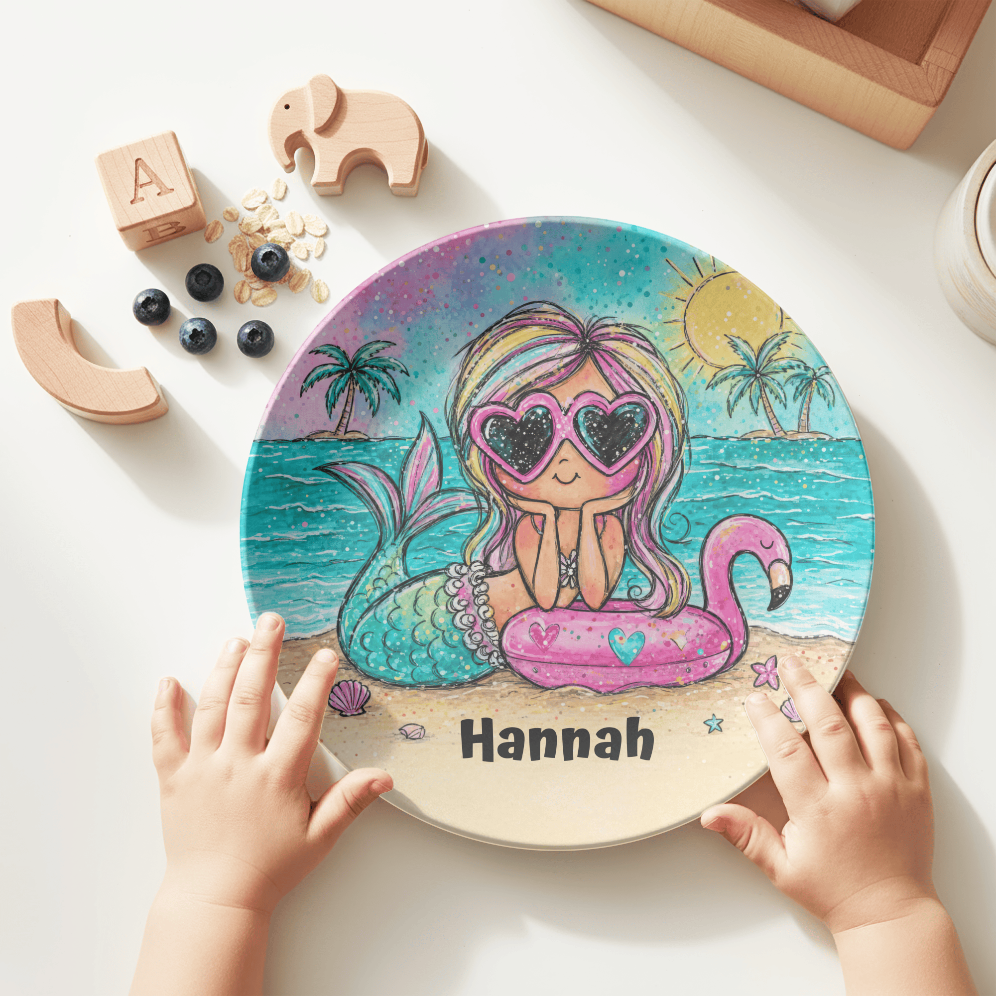 Personalized Mermaid Beach Plate by Lil Plate Shop