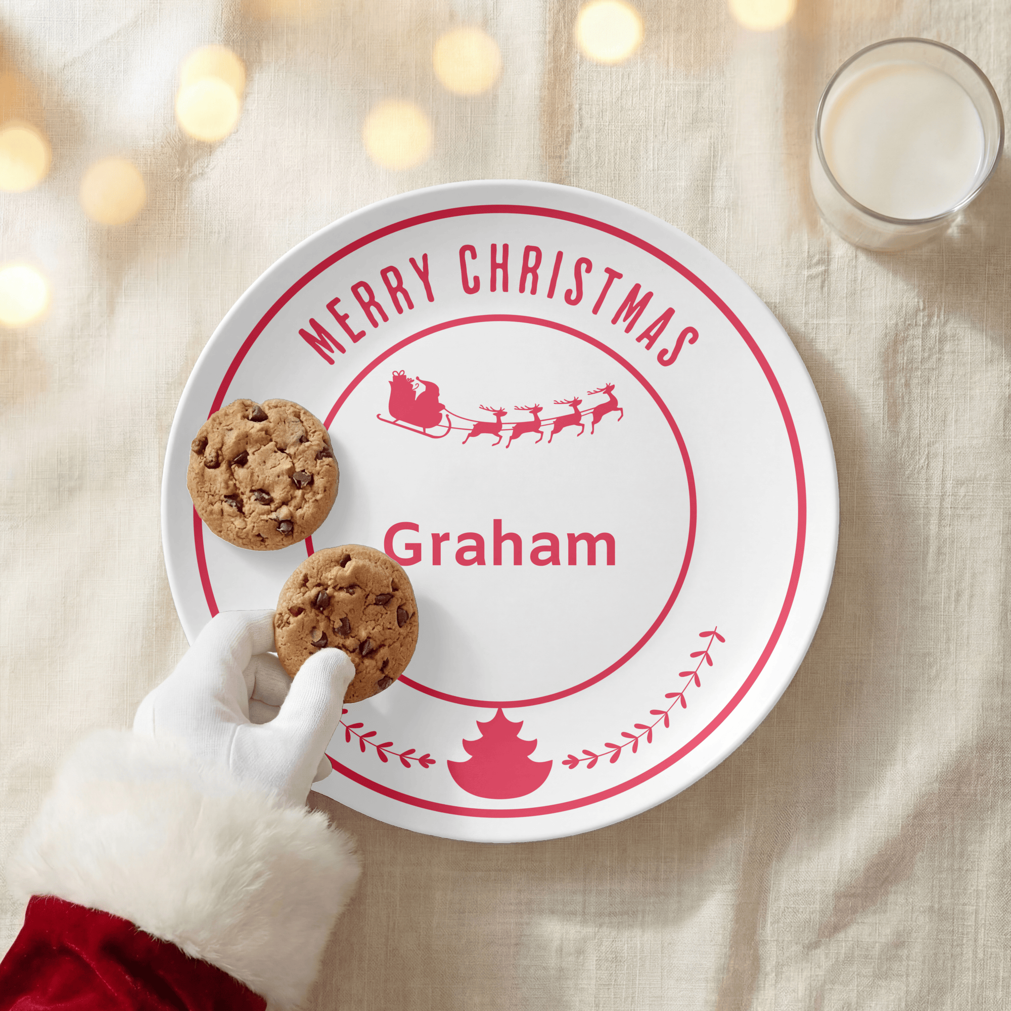 Personalized Merry Christmas Plate by Lil Plate Shop