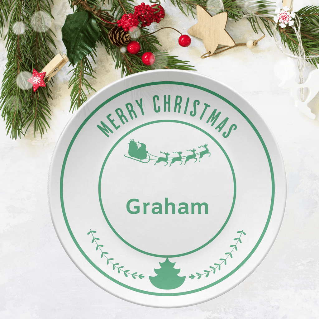 Personalized Merry Christmas Plate by Lil Plate Shop