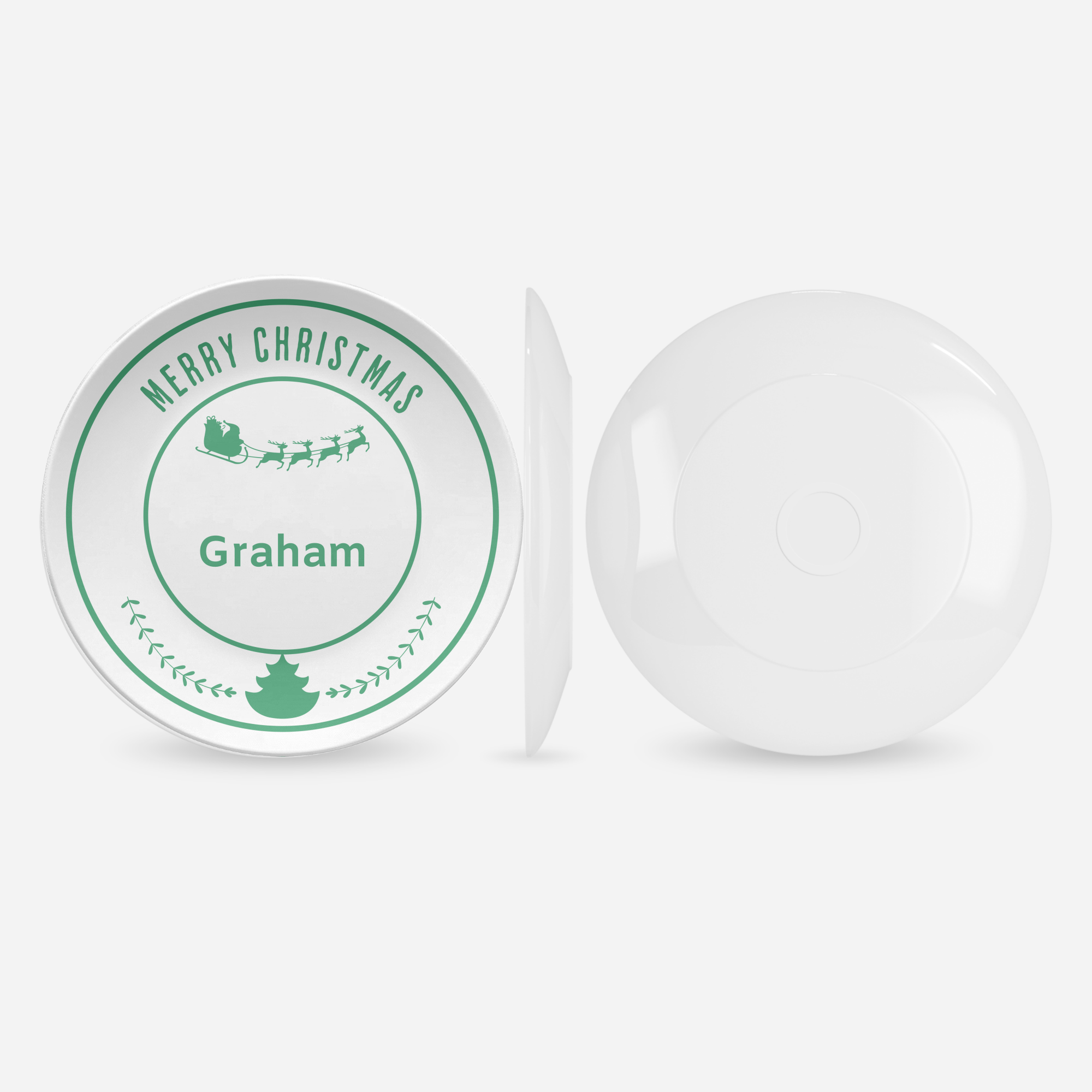 Personalized Merry Christmas Plate by Lil Plate Shop