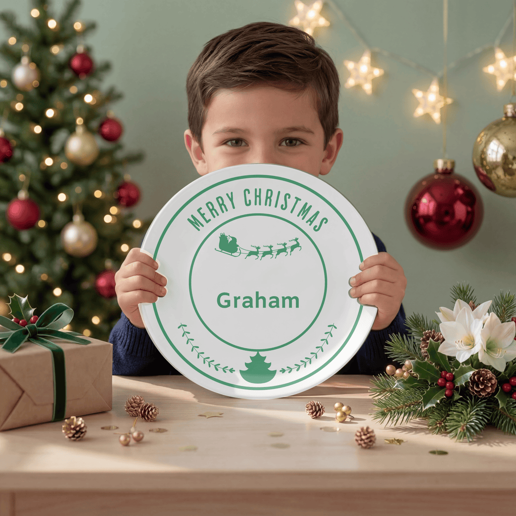 Personalized Merry Christmas Plate by Lil Plate Shop