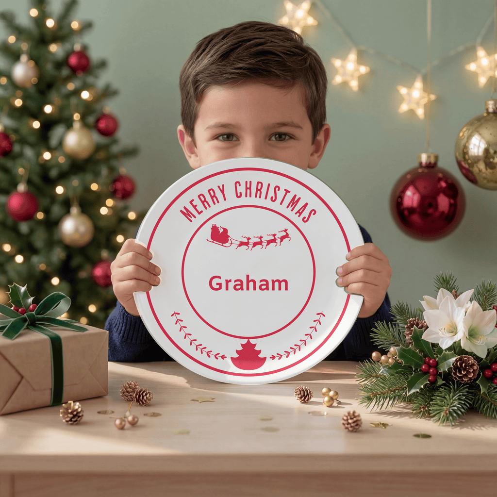 Personalized Merry Christmas Plate by Lil Plate Shop