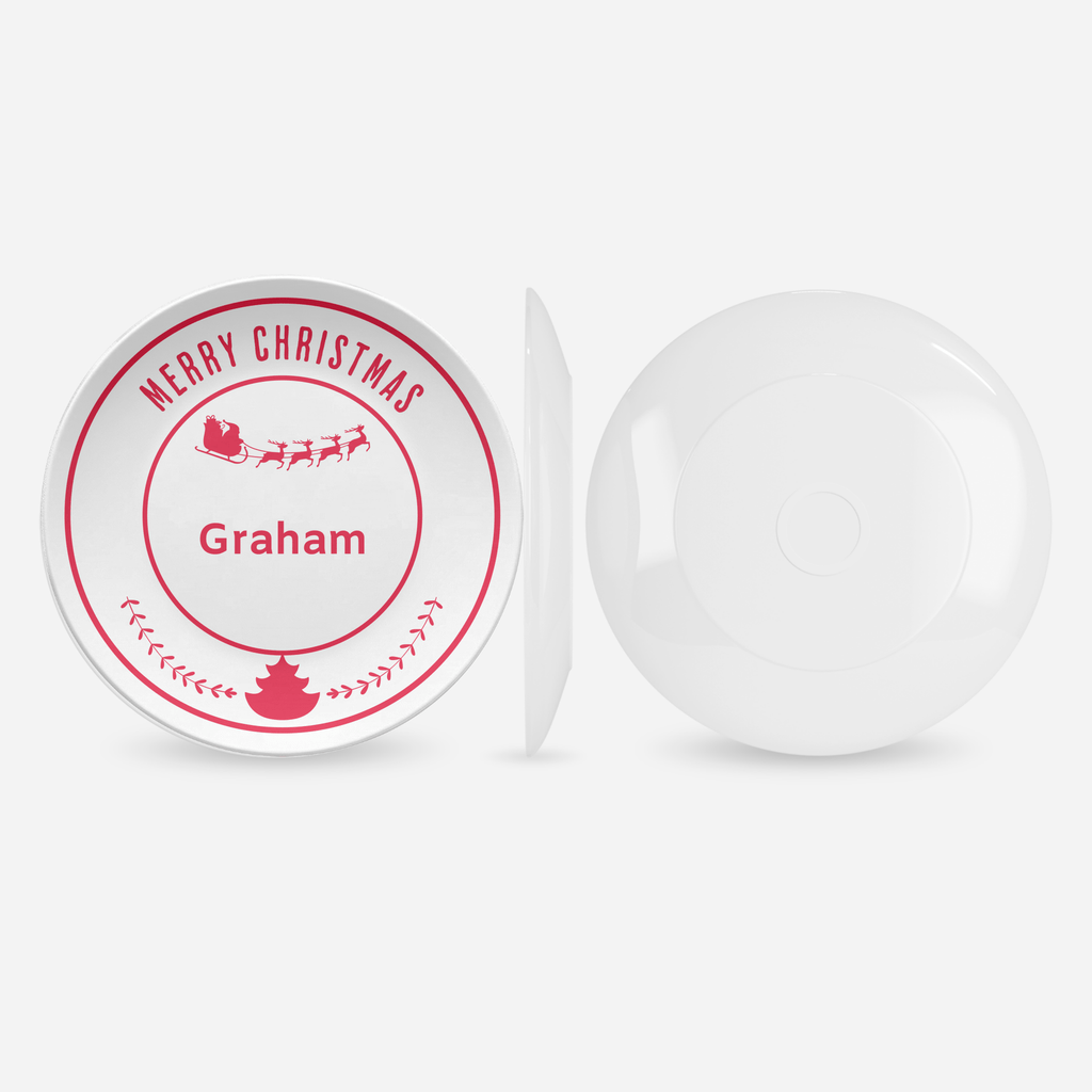 Personalized Merry Christmas Plate by Lil Plate Shop