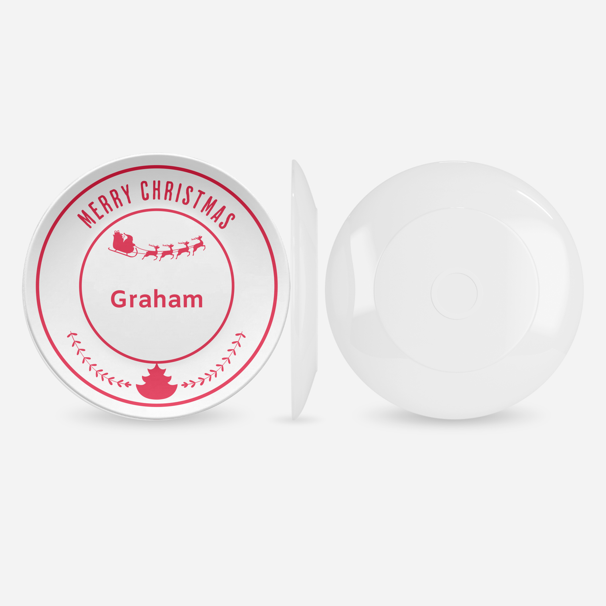 Personalized Merry Christmas Plate by Lil Plate Shop