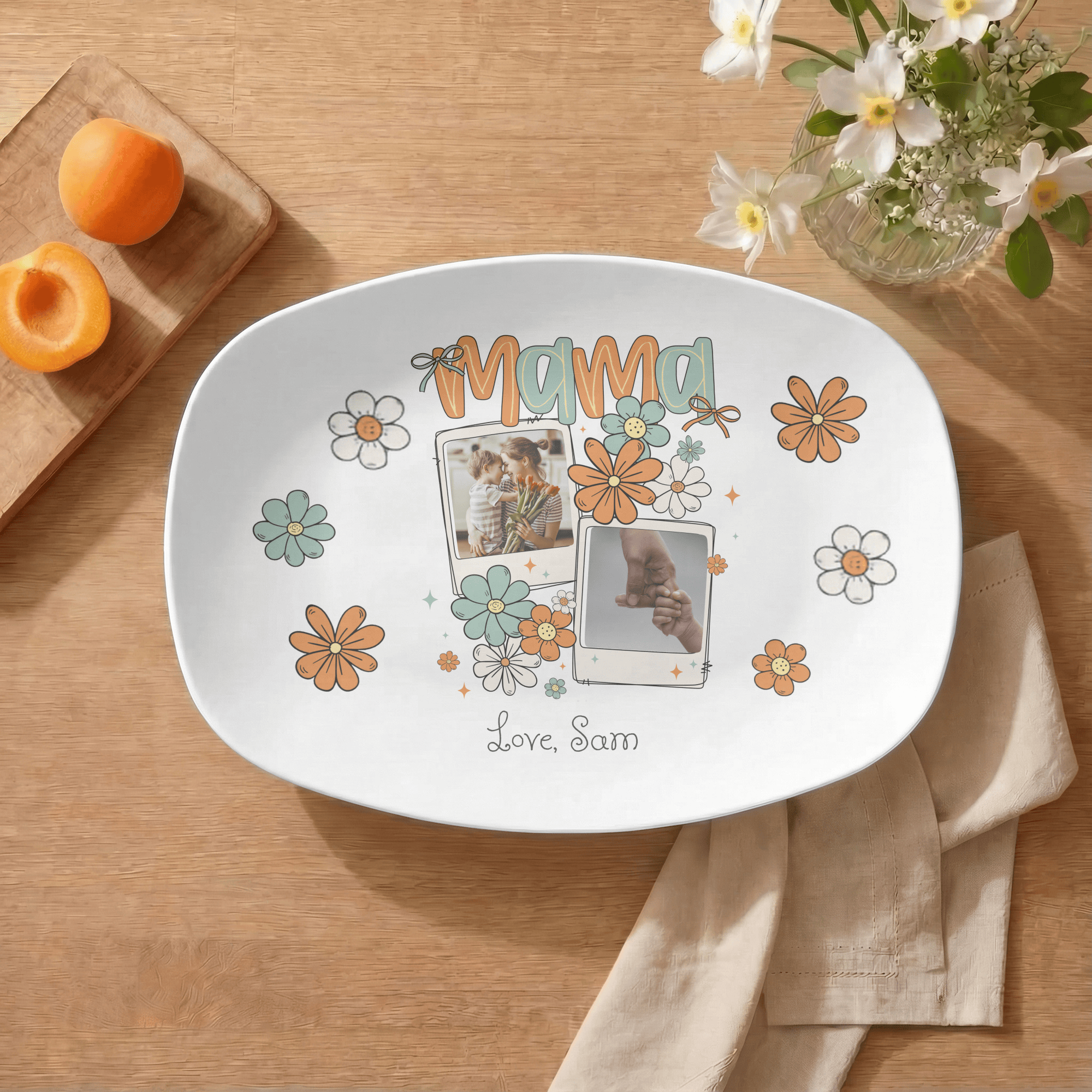 Personalized Mom Daisy Platter by Lil Plate Shop