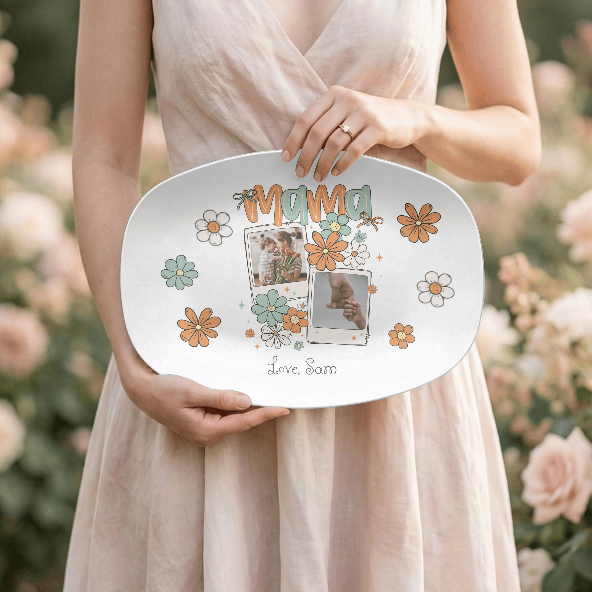 Personalized Mom Daisy Platter by Lil Plate Shop