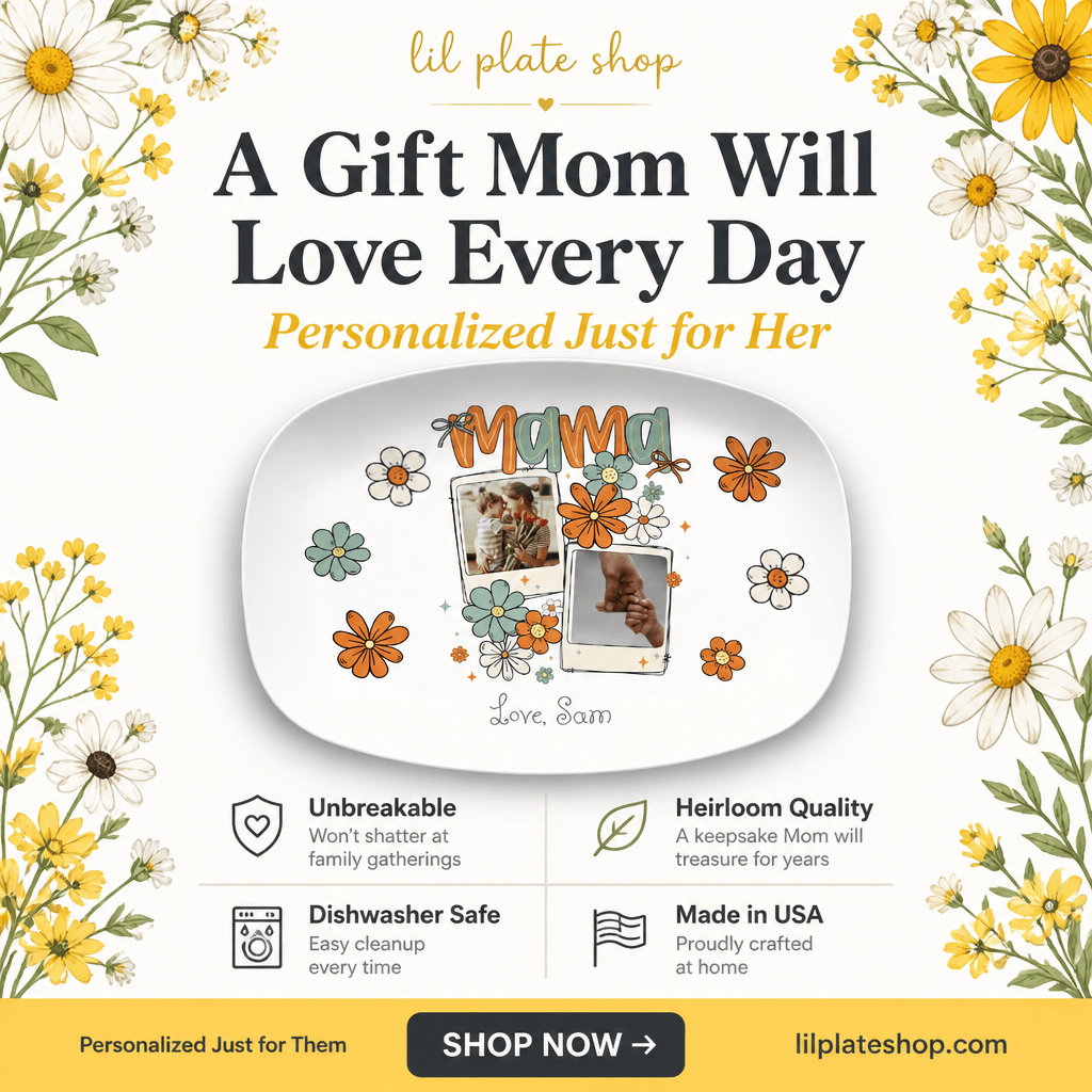 Personalized Mom Daisy Platter by Lil Plate Shop