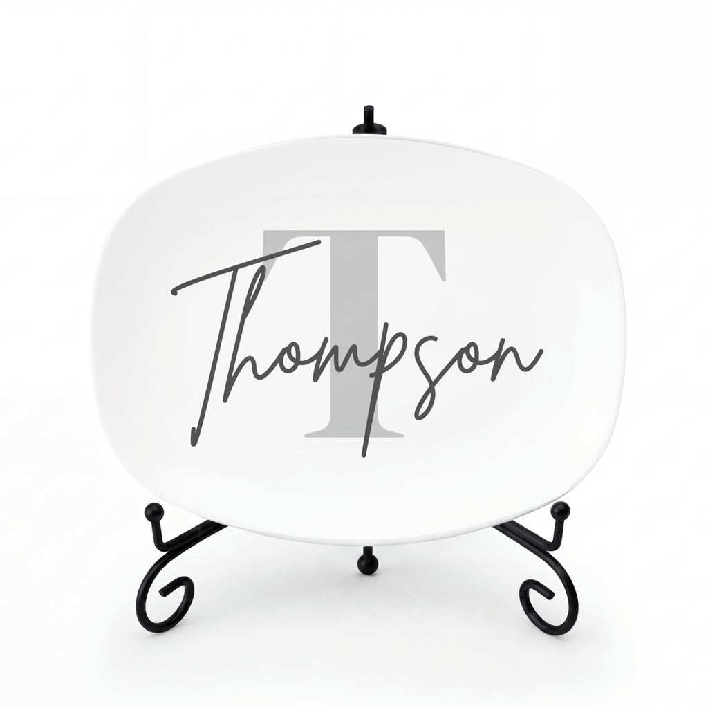 Personalized Monogram Name Platter Platter + Stand + Gift Box by Lil Plate Shop