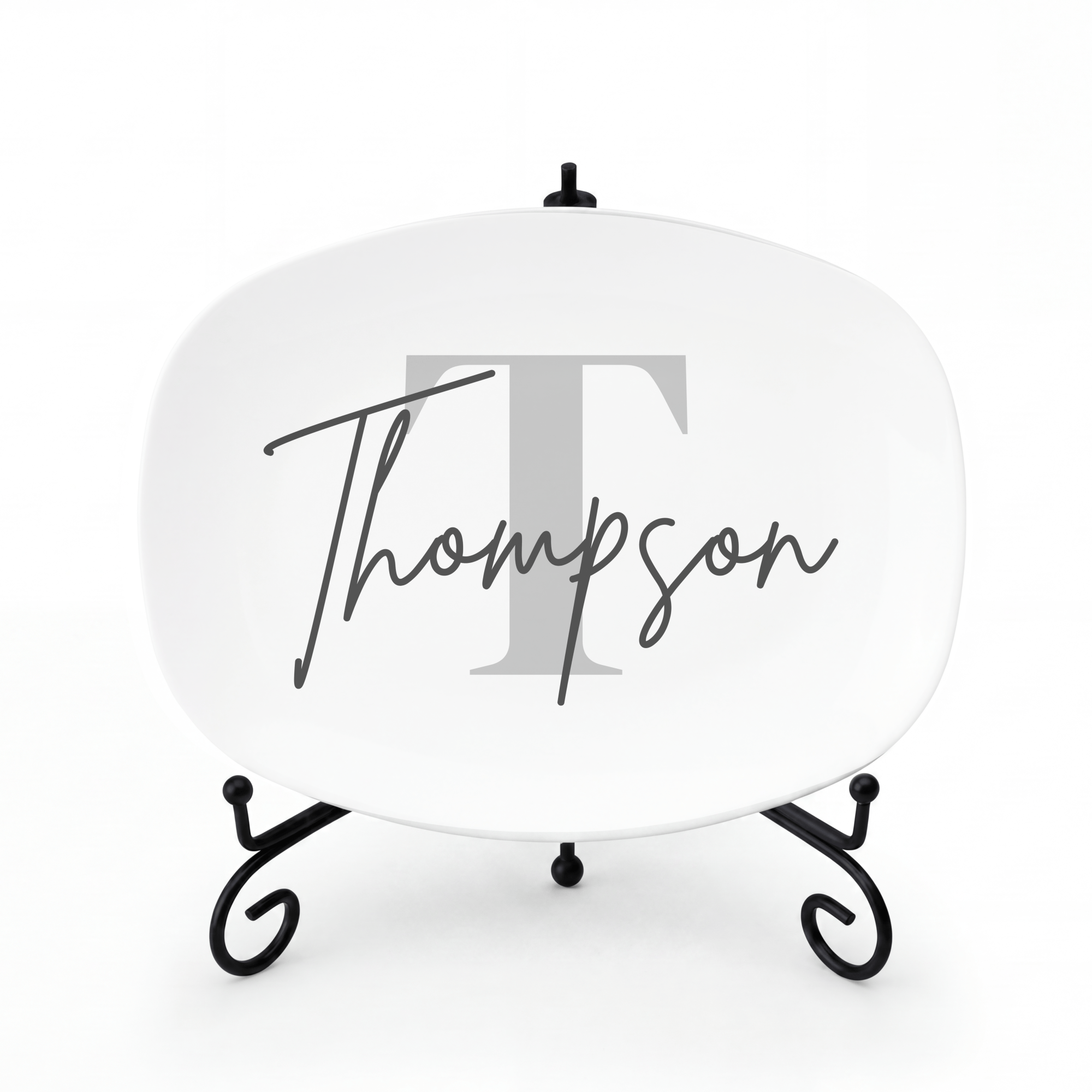 Personalized Monogram Name Platter Platter + Stand + Gift Box by Lil Plate Shop