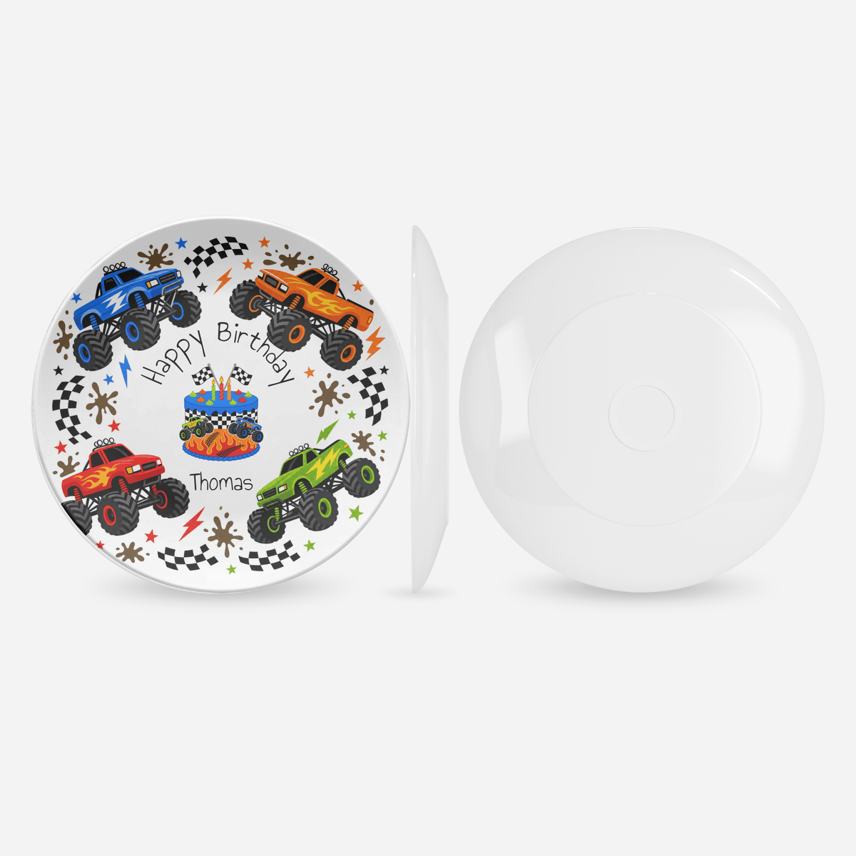 Personalized Monster Truck Birthday Plate by Lil Plate Shop