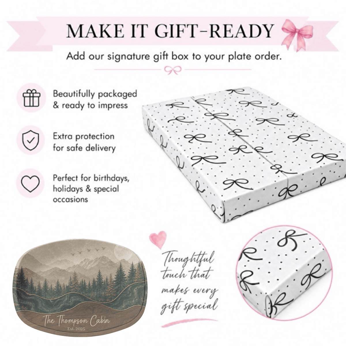 Personalized Mountain Cabin Platter by Lil Plate Shop