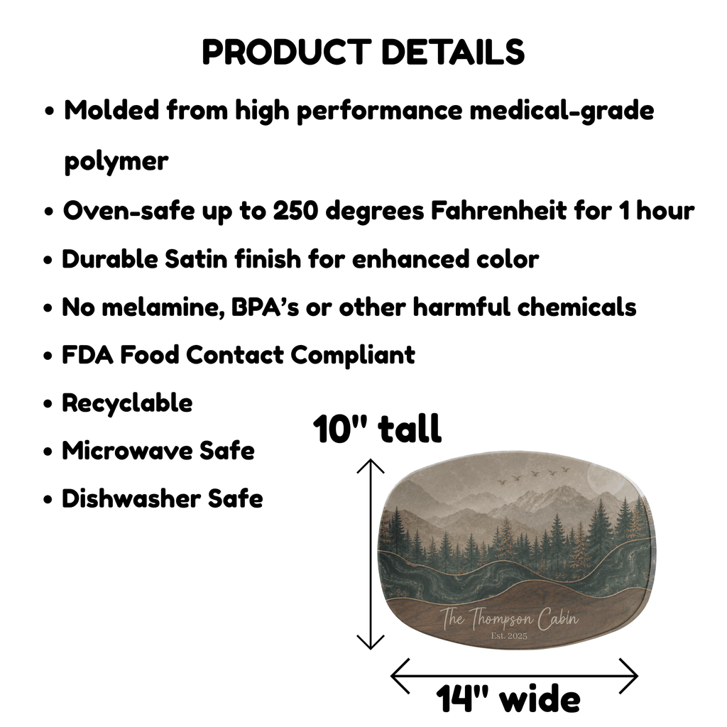 Personalized Mountain Cabin Platter by Lil Plate Shop