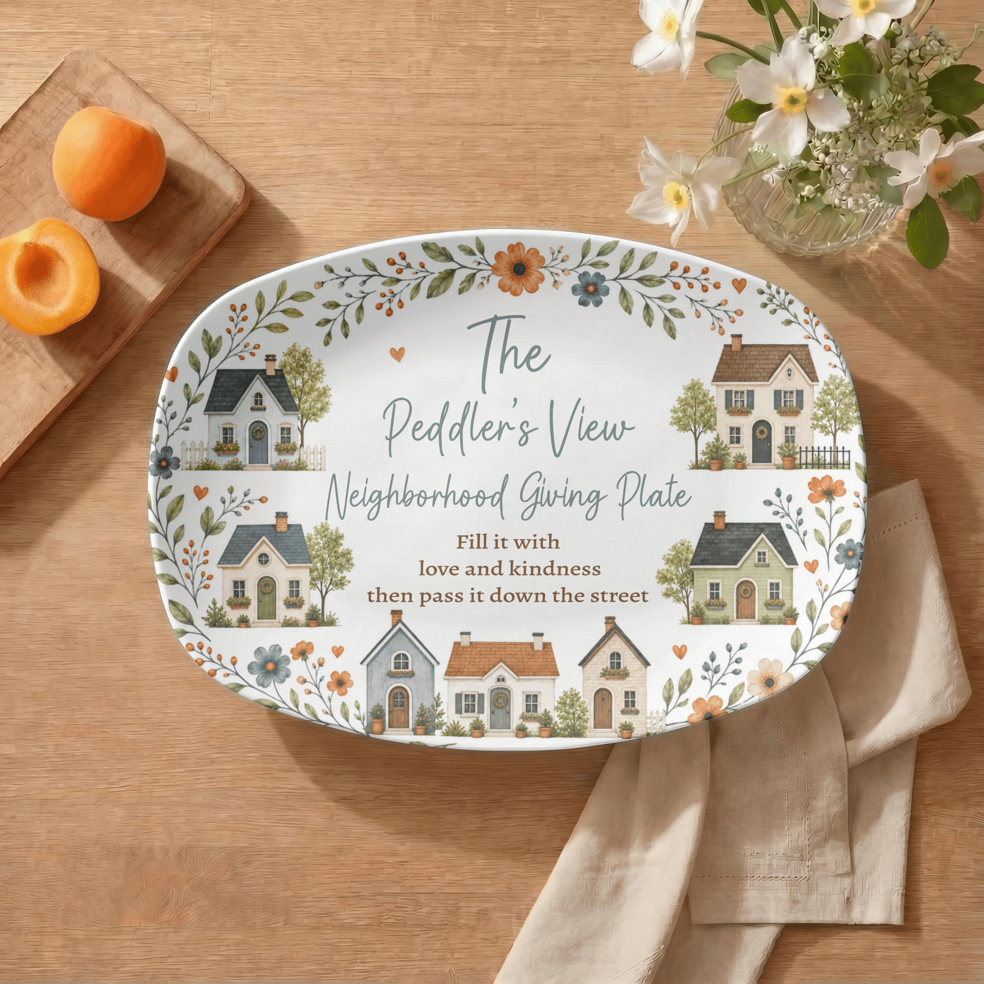 Personalized Neighborhood Giving Plate Platter by Lil Plate Shop