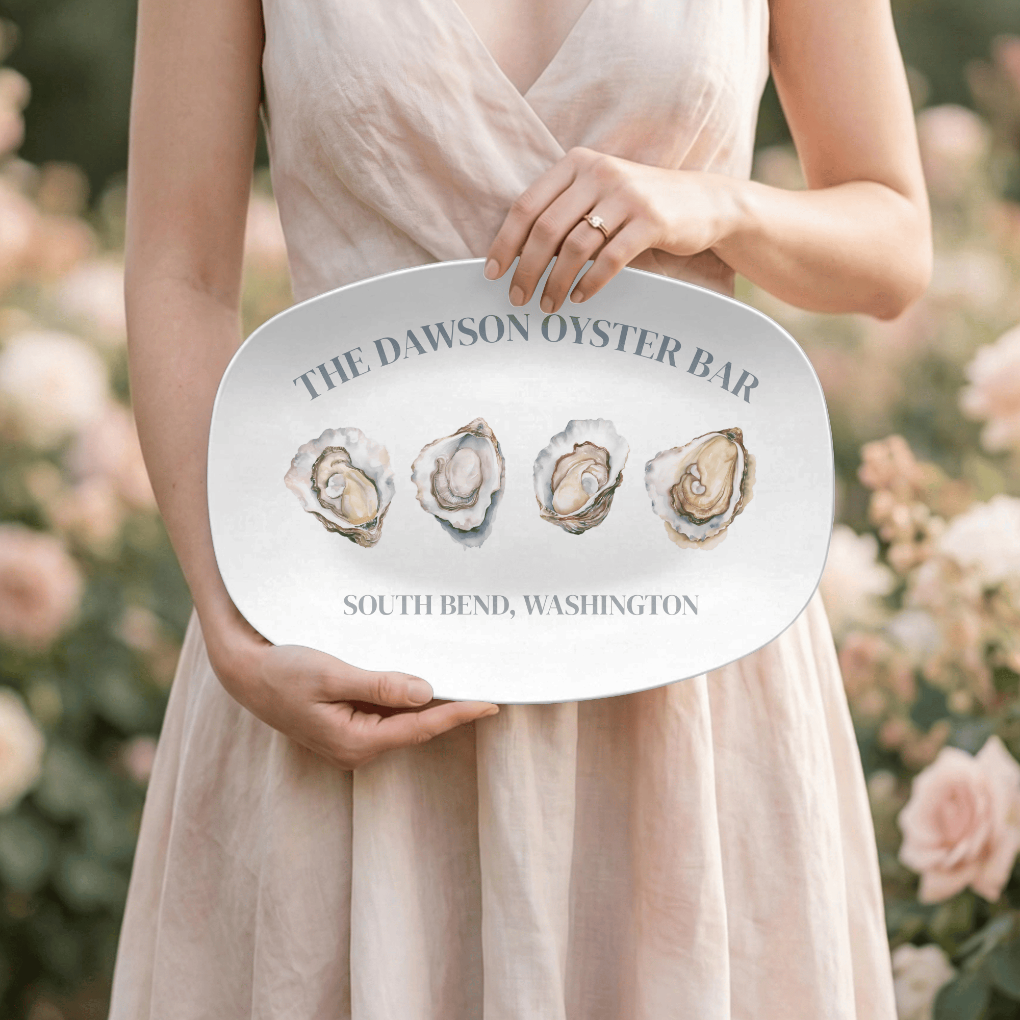 Personalized Oyster Bar Serving Platter by Lil Plate Shop