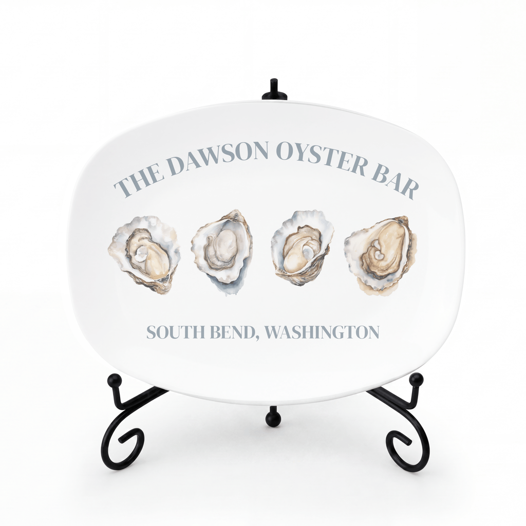 Personalized Oyster Bar Serving Platter Platter + Stand + Gift Box by Lil Plate Shop