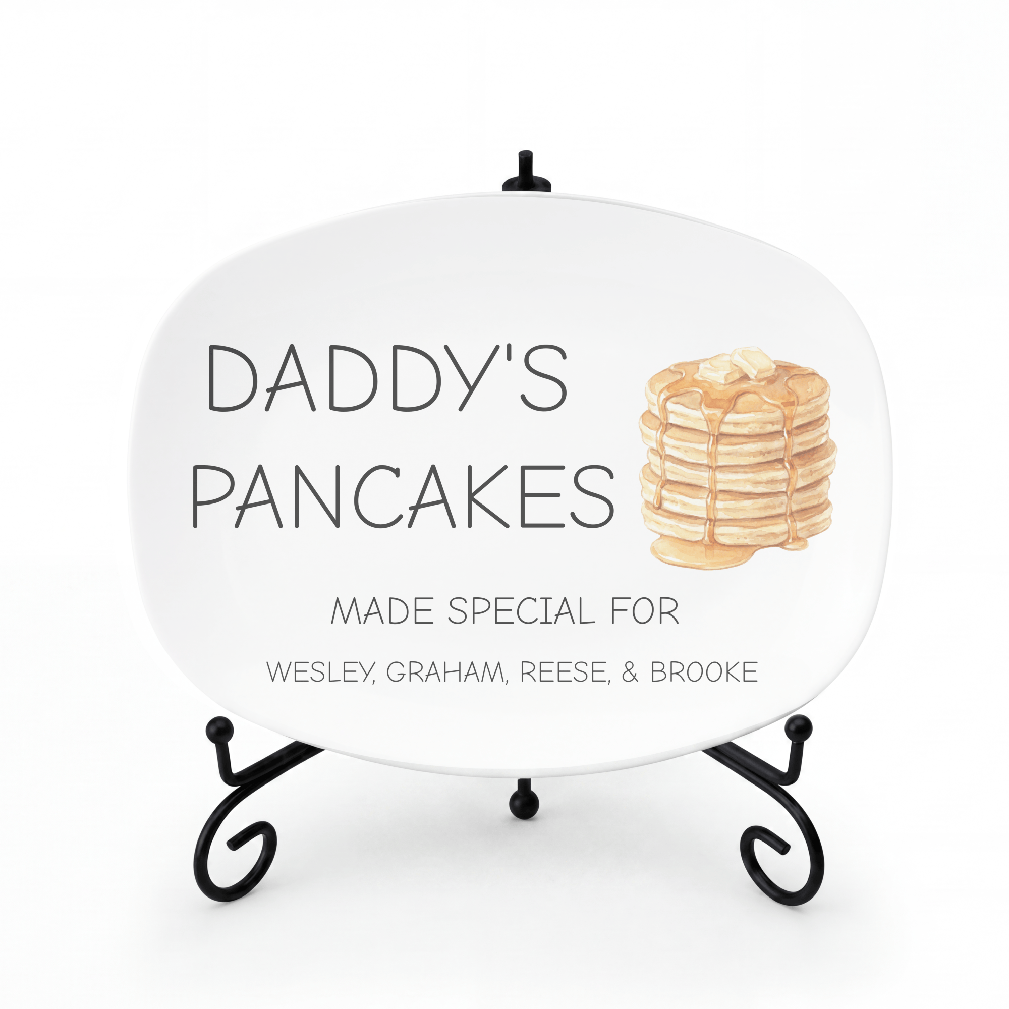 Personalized Pancake Platter Platter + Stand + Gift Box by Lil Plate Shop