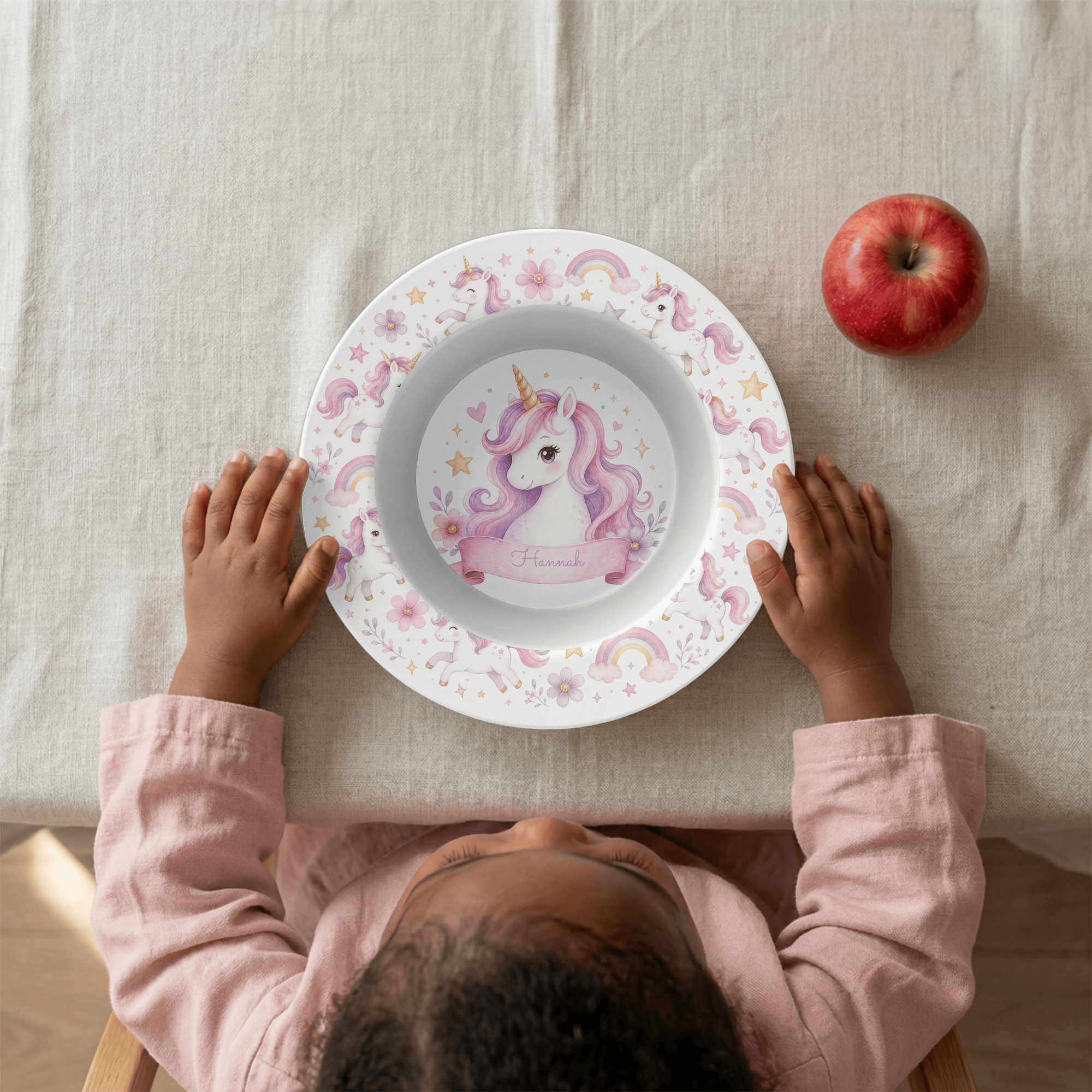 Personalized Pink Unicorn Bowl by Lil Plate Shop