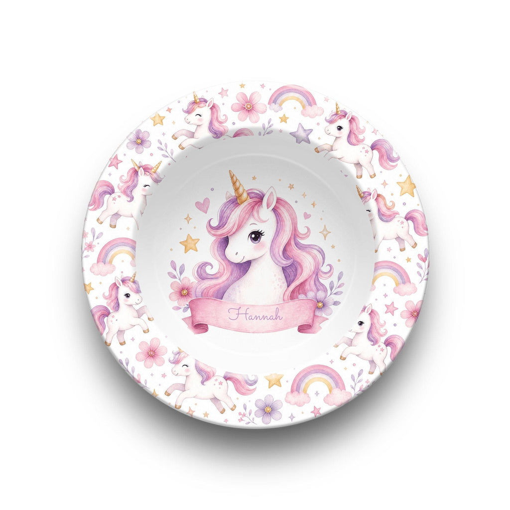 Personalized Pink Unicorn Bowl by Lil Plate Shop