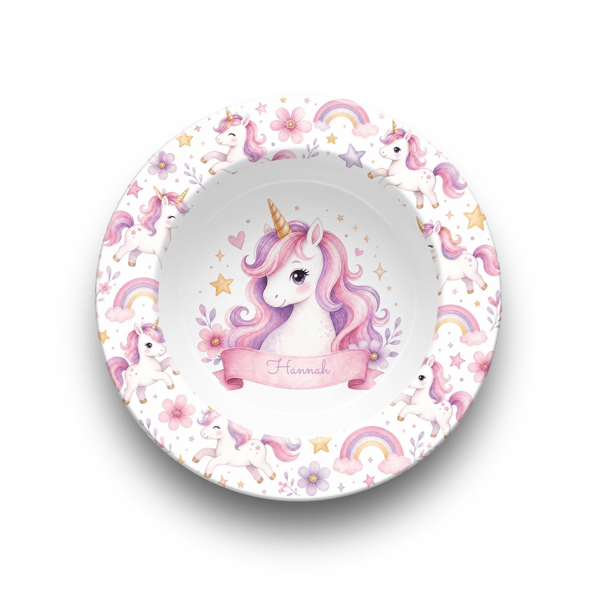 Personalized Pink Unicorn Bowl by Lil Plate Shop