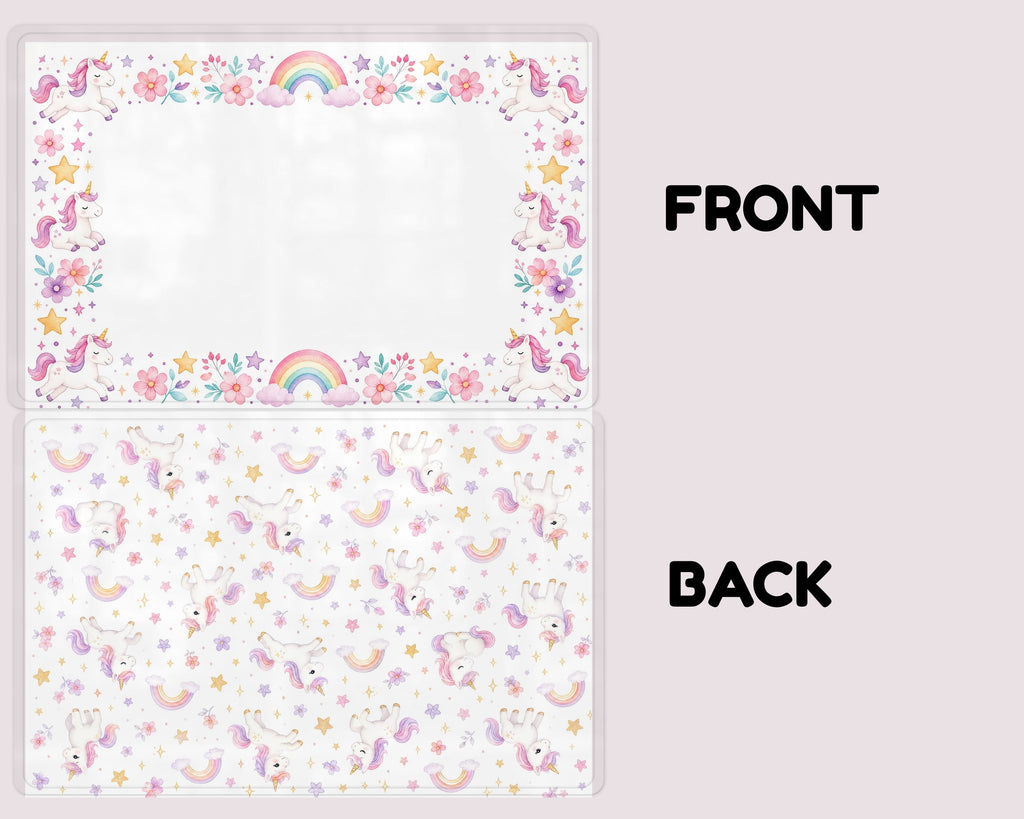 Personalized Pink Unicorn Laminated Placemat by Lil Plate Shop