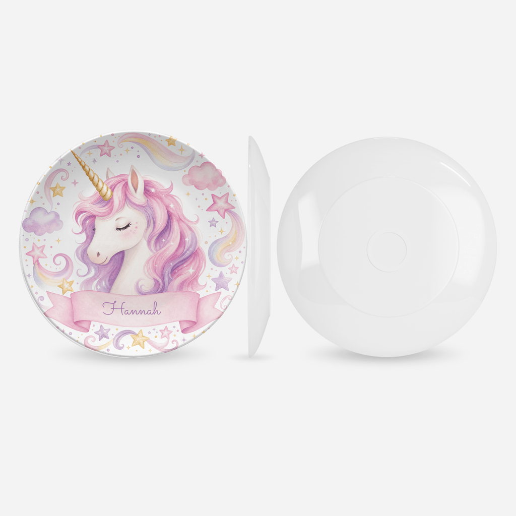 Personalized Pink Unicorn Plate by Lil Plate Shop