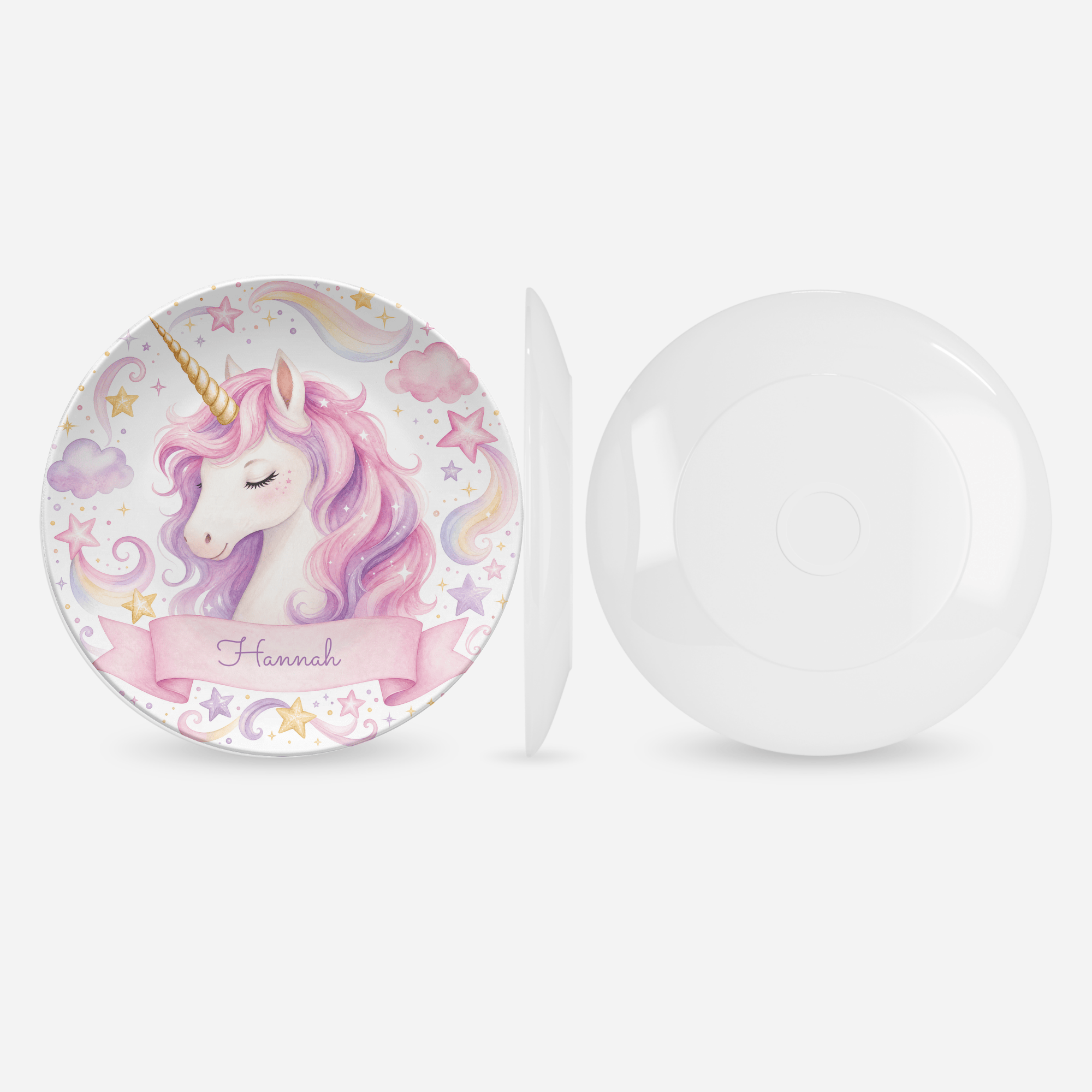 Personalized Pink Unicorn Plate by Lil Plate Shop