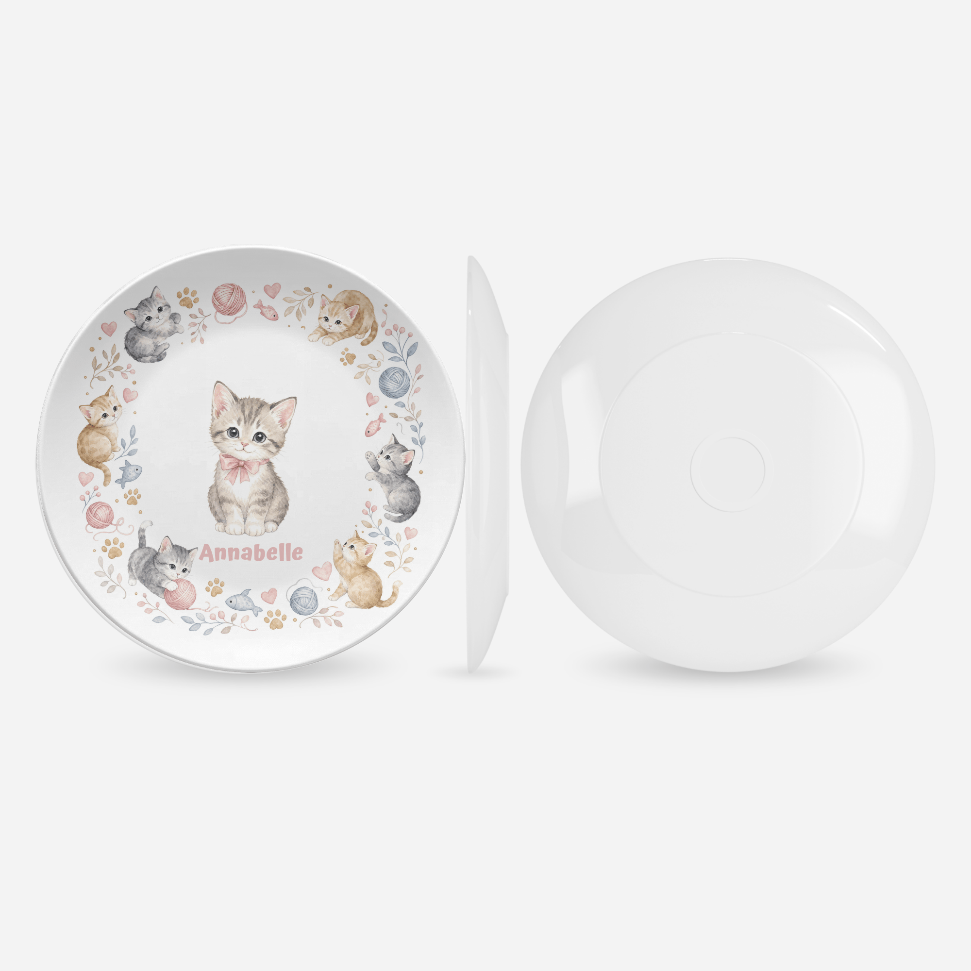 Personalized Playful Kitten Plate by Lil Plate Shop