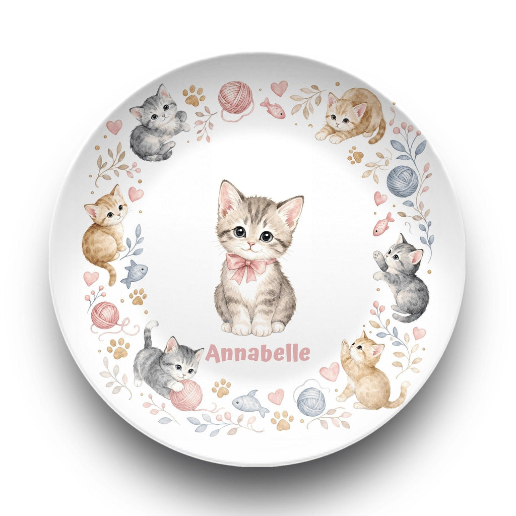Personalized Playful Kitten Plate by Lil Plate Shop