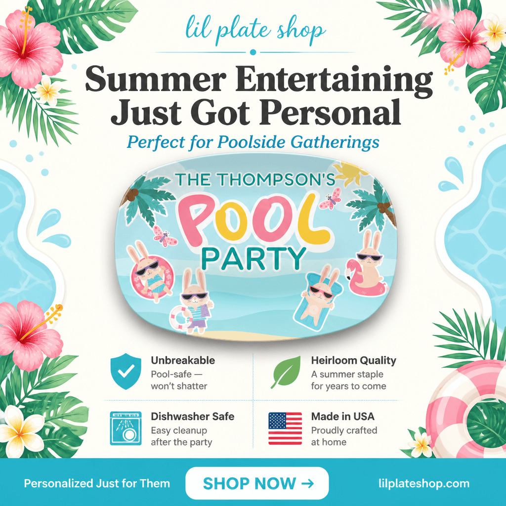 Personalized Pool Party Platter by Lil Plate Shop