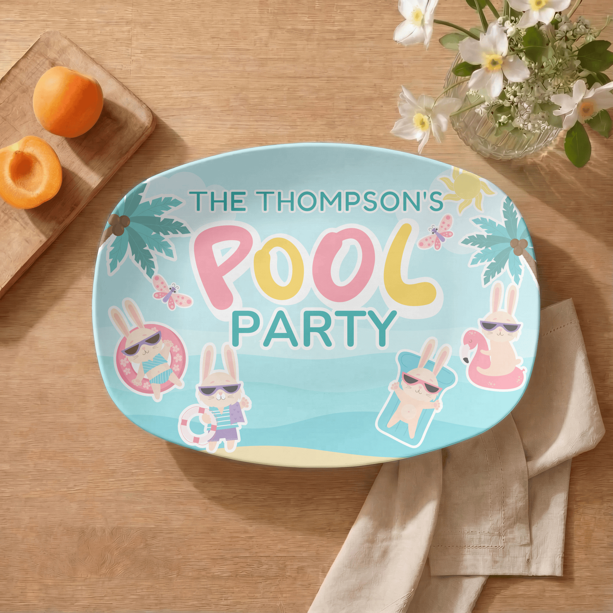 Personalized Pool Party Platter by Lil Plate Shop