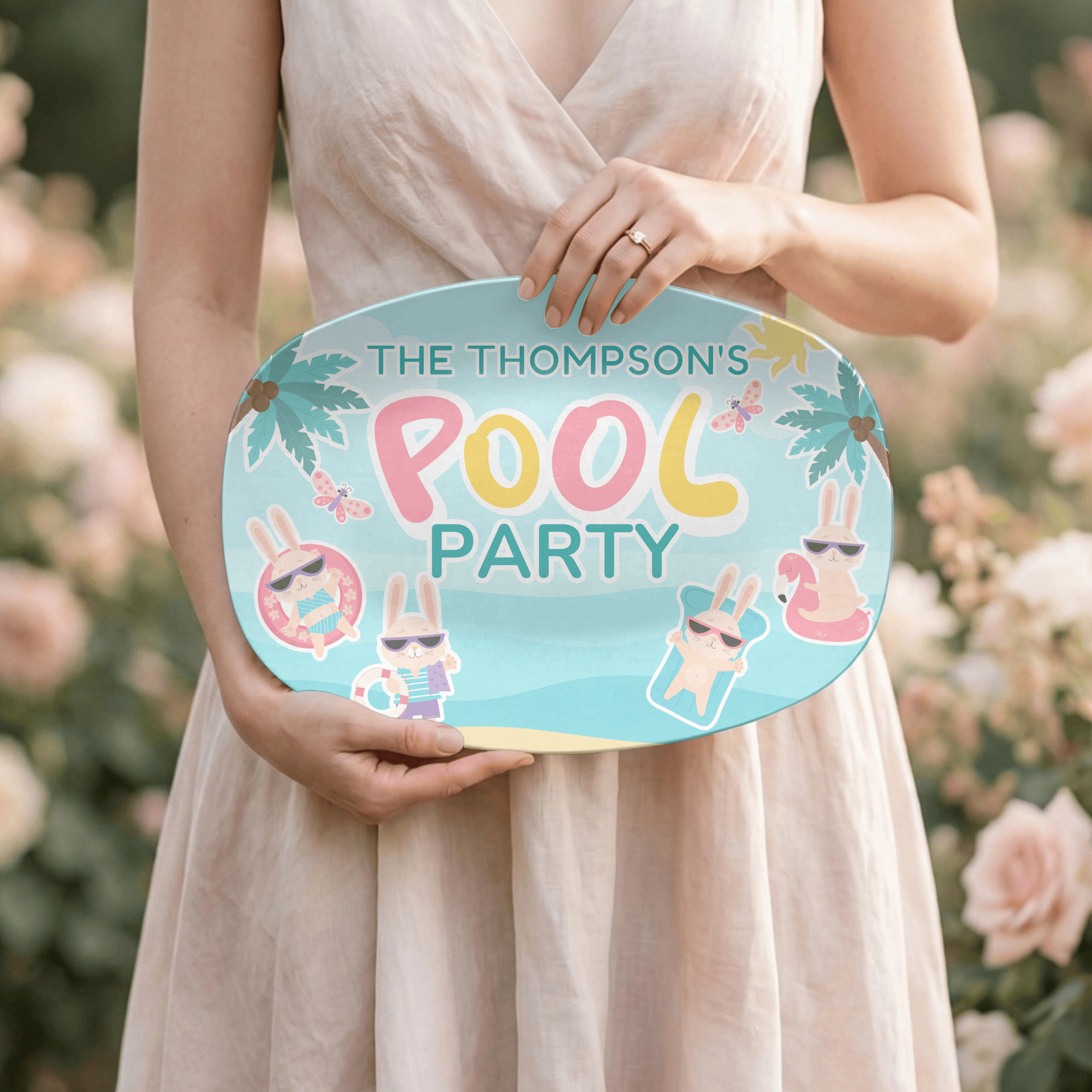 Personalized Pool Party Platter by Lil Plate Shop