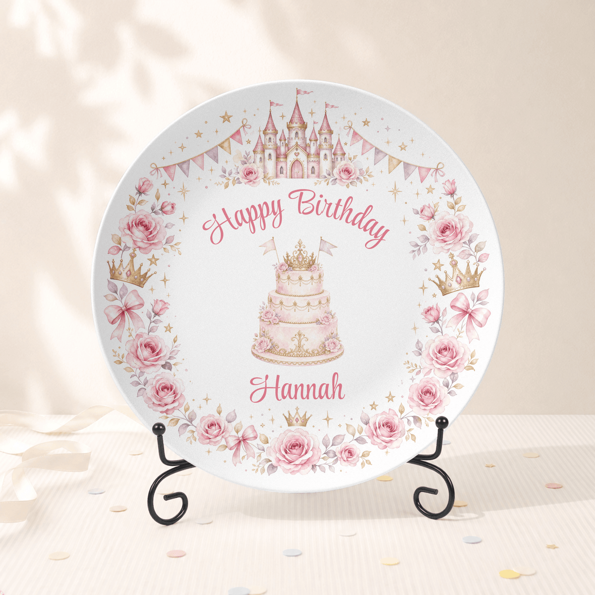 Personalized Princess Birthday Castle Plate Plate With Stand by Lil Plate Shop