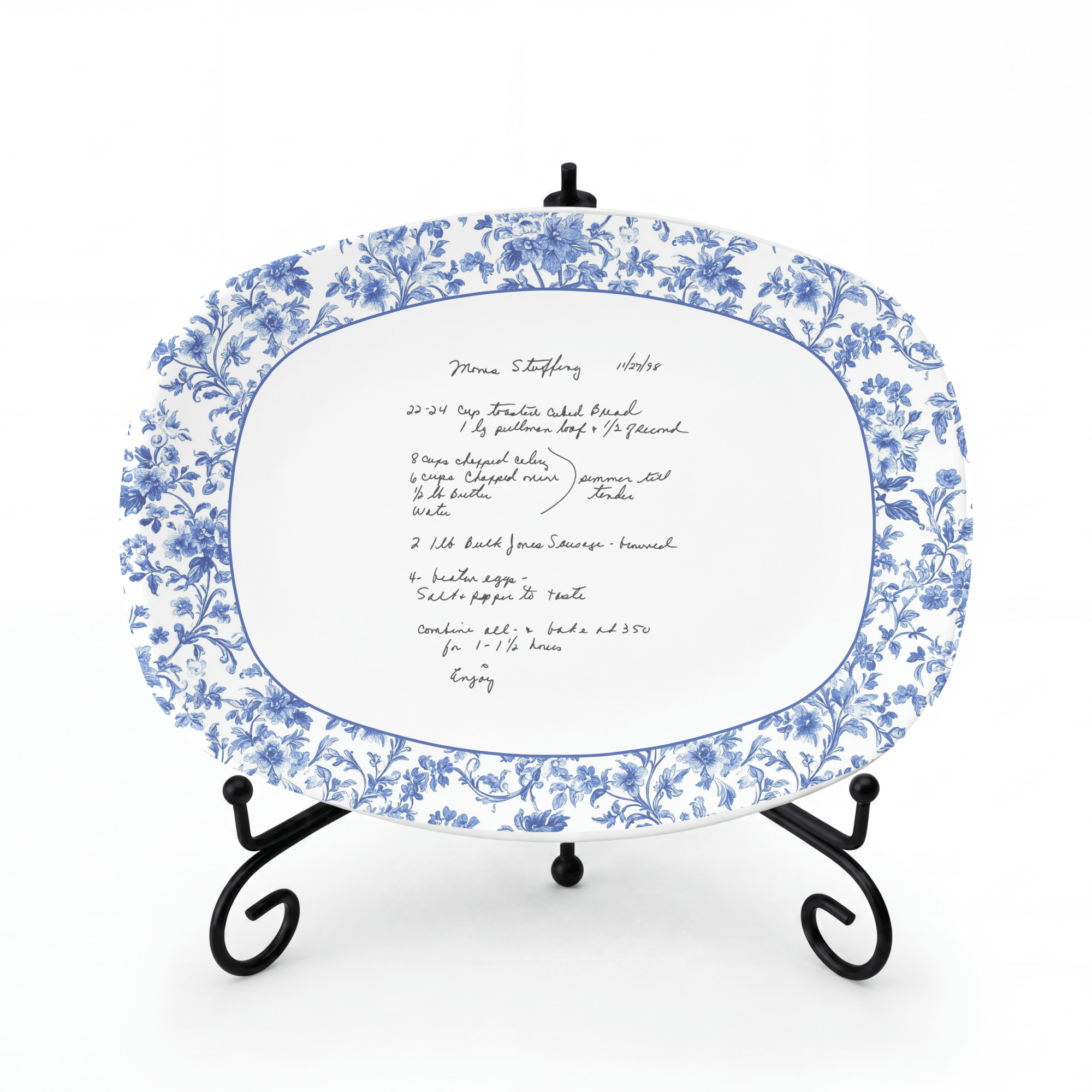 Personalized Recipe Platter from Photo Platter + Stand + Gift Box by Lil Plate Shop