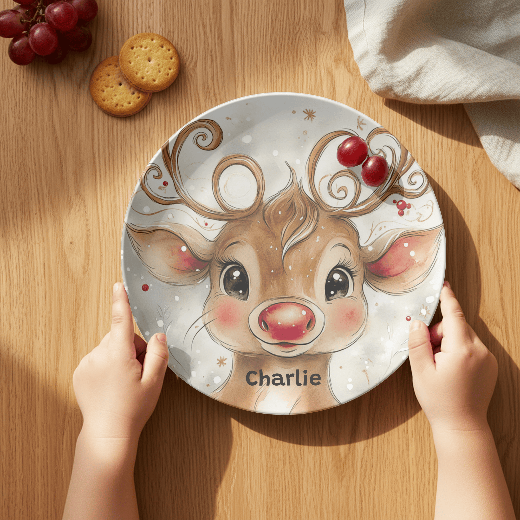 Personalized Reindeer Magic Plate by Lil Plate Shop