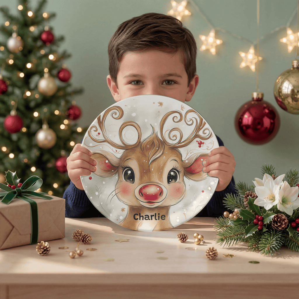 Personalized Reindeer Magic Plate by Lil Plate Shop