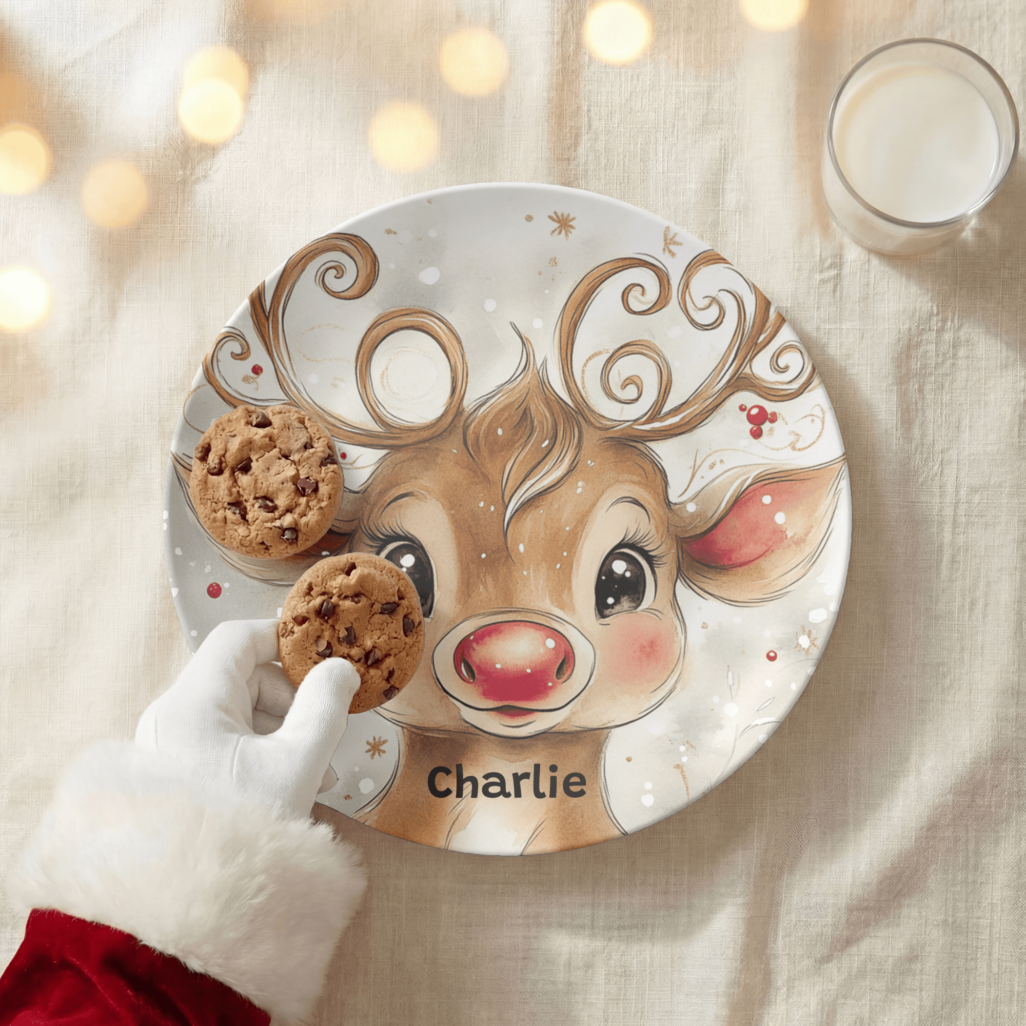Personalized Reindeer Magic Plate by Lil Plate Shop
