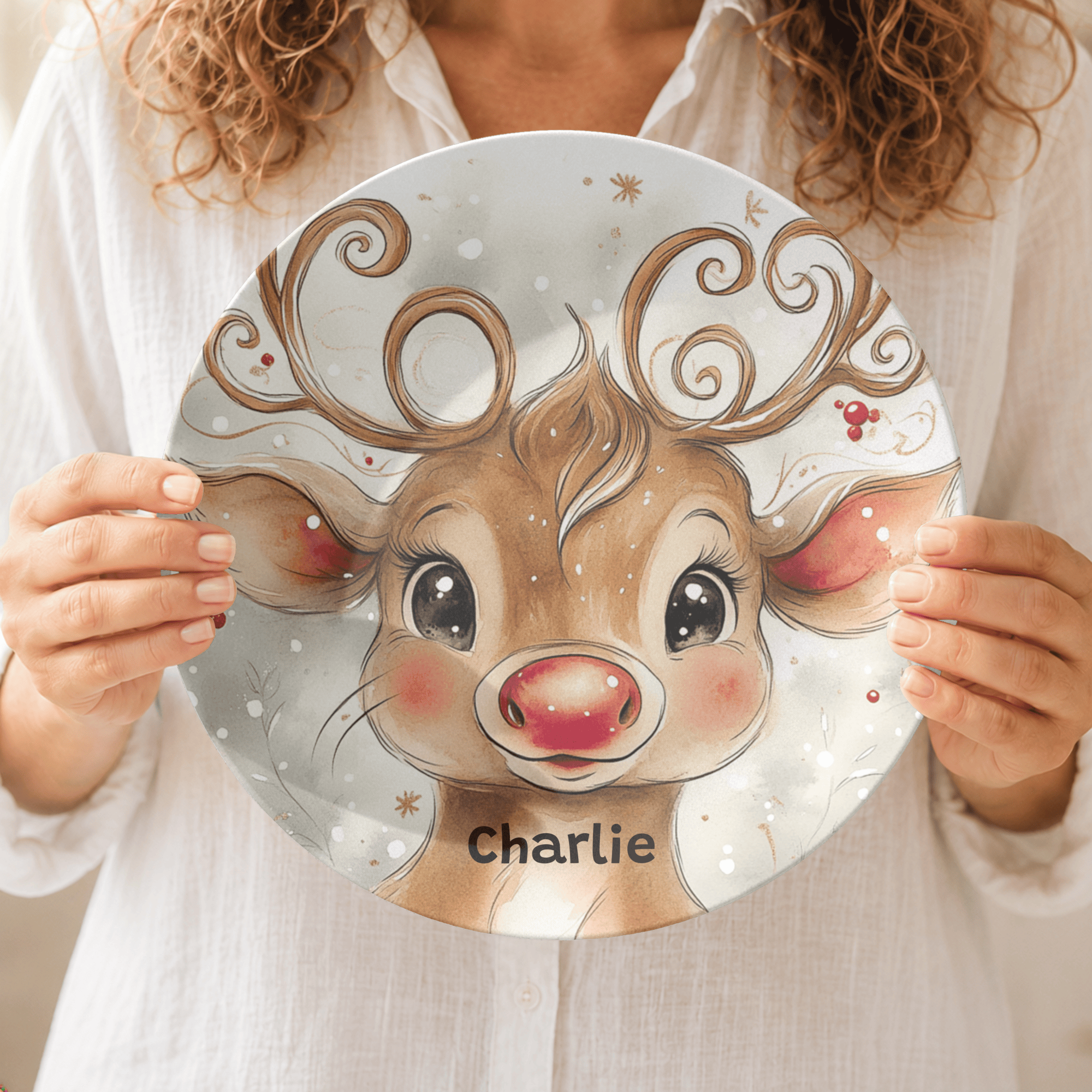 Personalized Reindeer Magic Plate by Lil Plate Shop