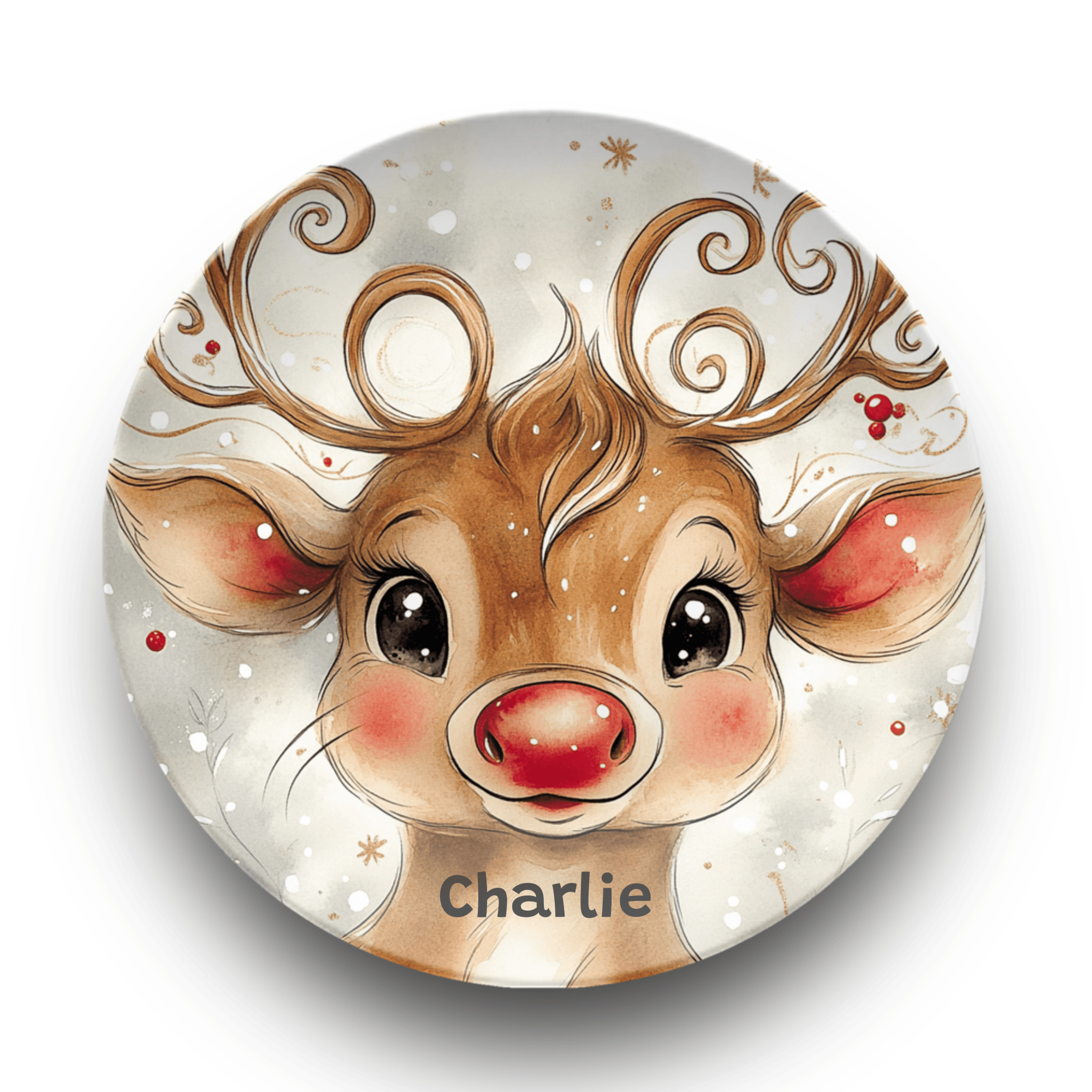 Personalized Reindeer Magic Plate Plate by Lil Plate Shop