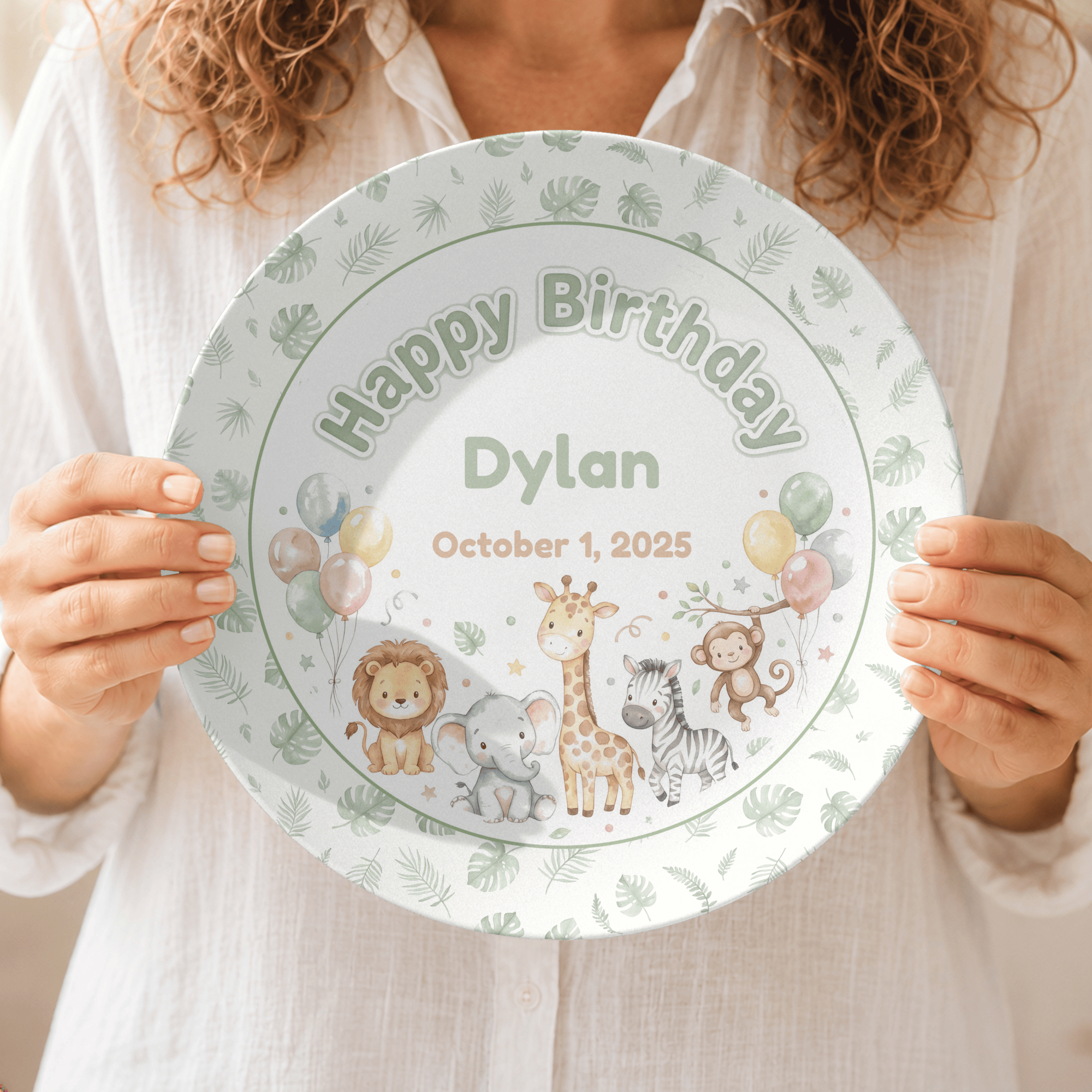 Personalized Safari Animal Birthday Plate by Lil Plate Shop
