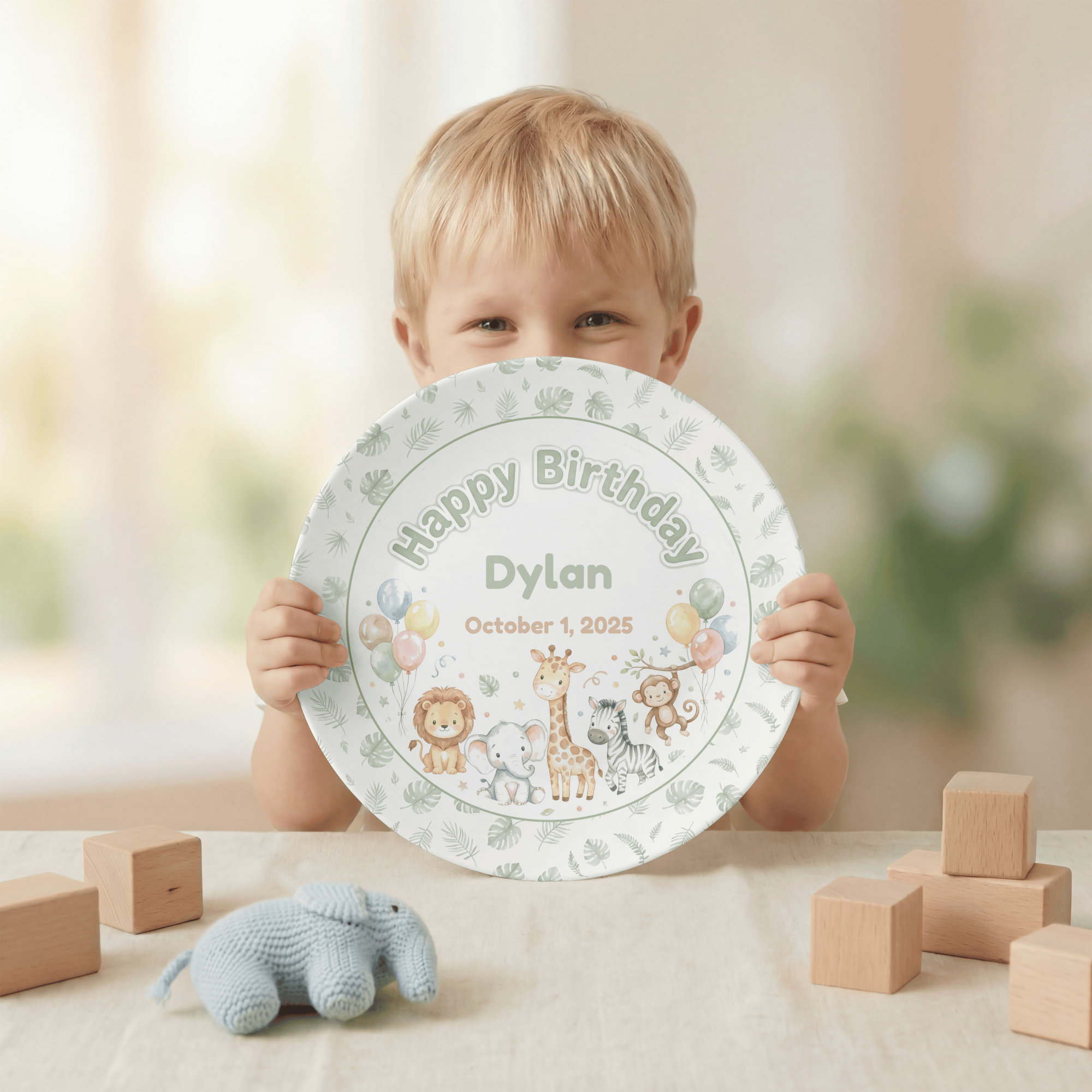 Personalized Safari Animal Birthday Plate by Lil Plate Shop