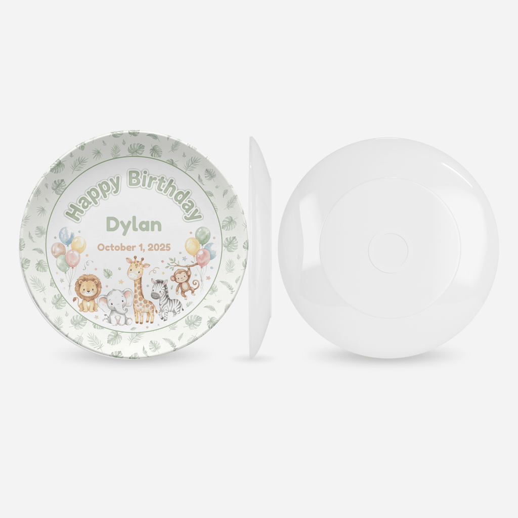 Personalized Safari Animal Birthday Plate by Lil Plate Shop