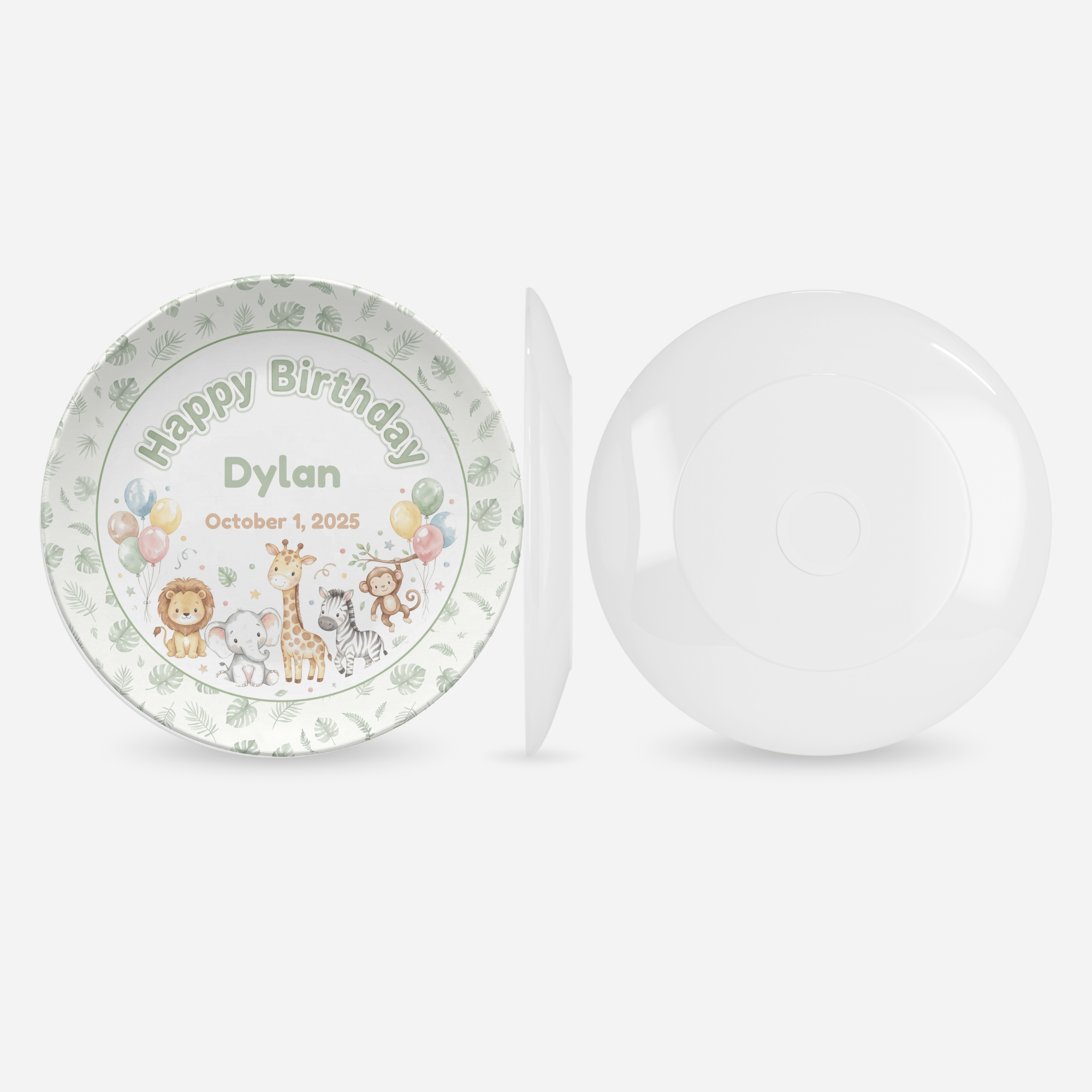 Personalized Safari Animal Birthday Plate by Lil Plate Shop