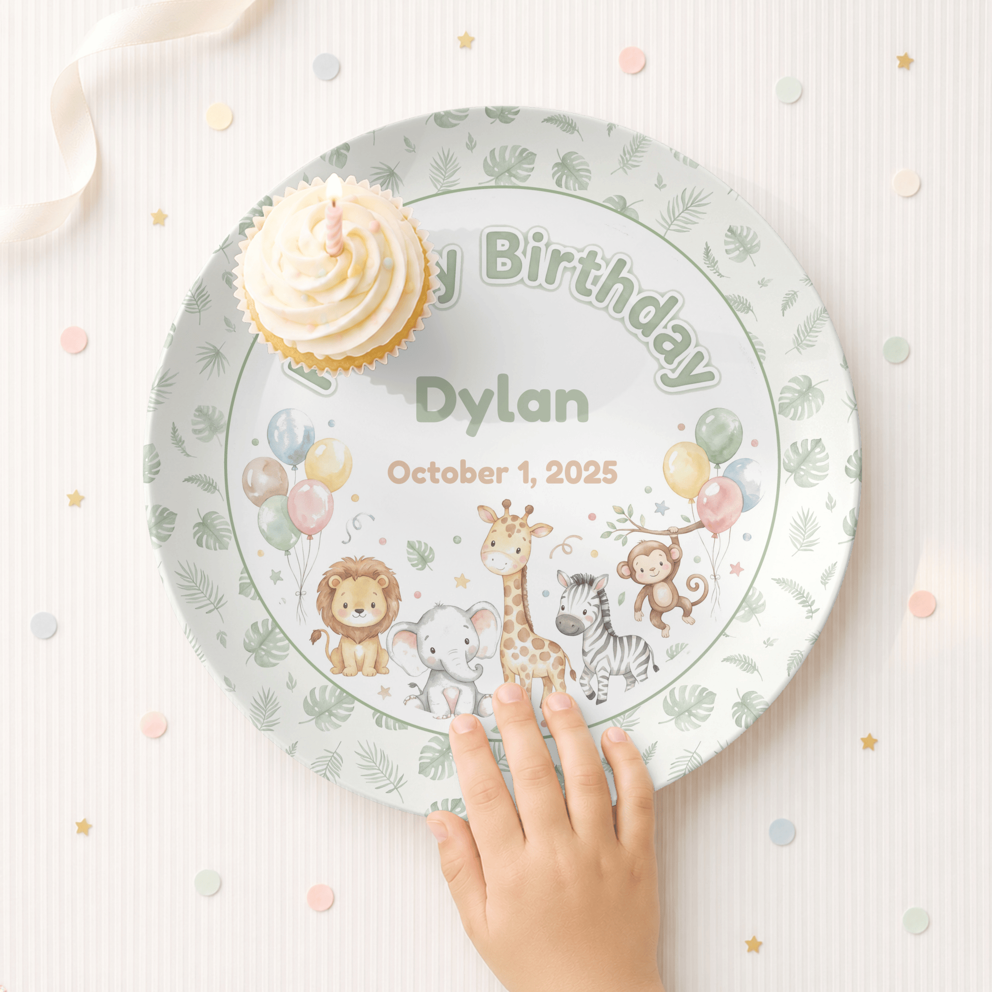 Personalized Safari Animal Birthday Plate by Lil Plate Shop